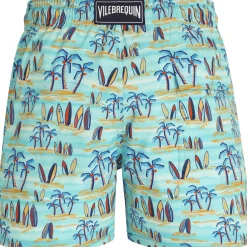 Homme Vilebrequin Le Stretch^Maillot De Bain Court Stretch Homme Palms & Surfs - X The Beach Boys