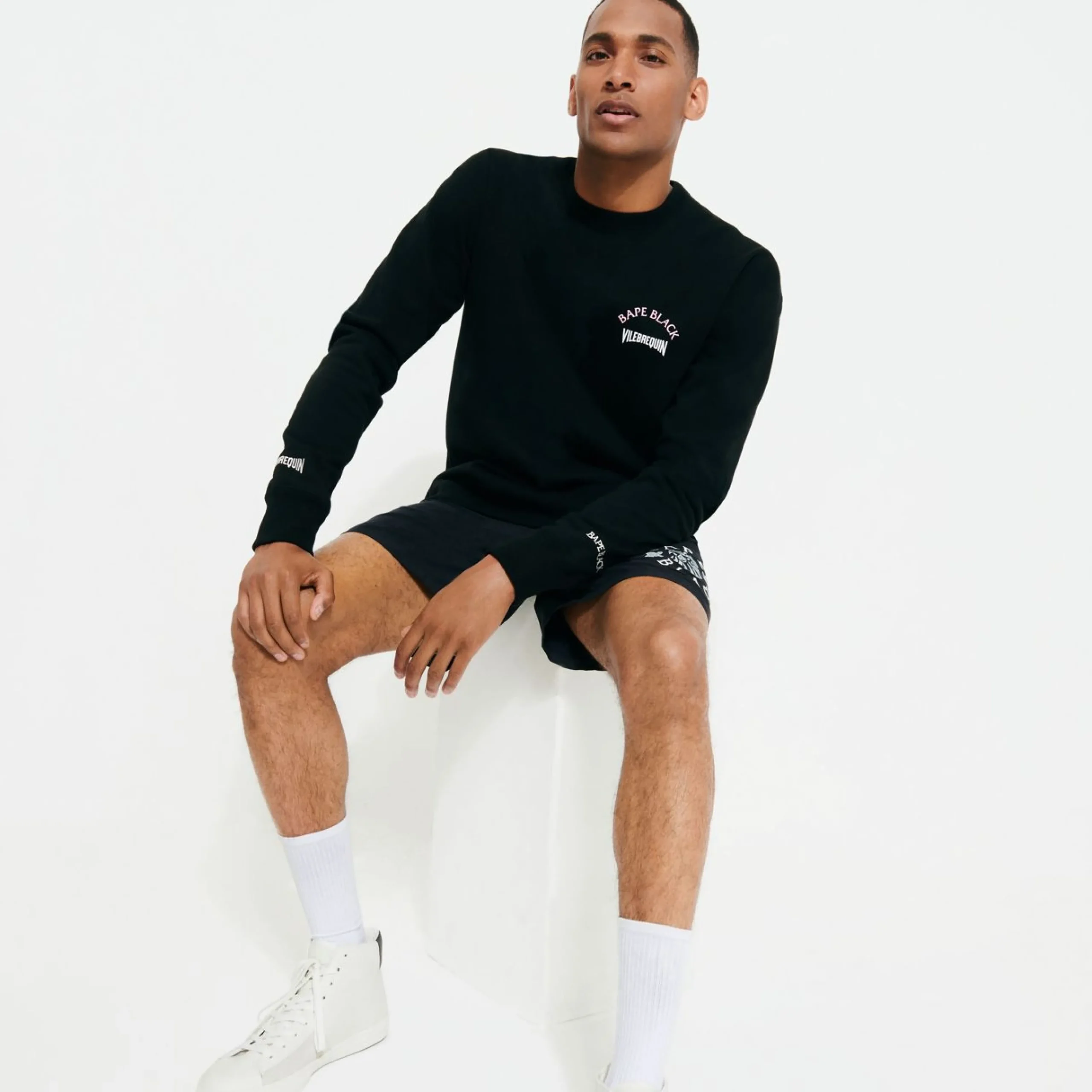 Homme Vilebrequin Le Brodé^Maillot De Bain Homme Brodé Logo - X Bape® Black