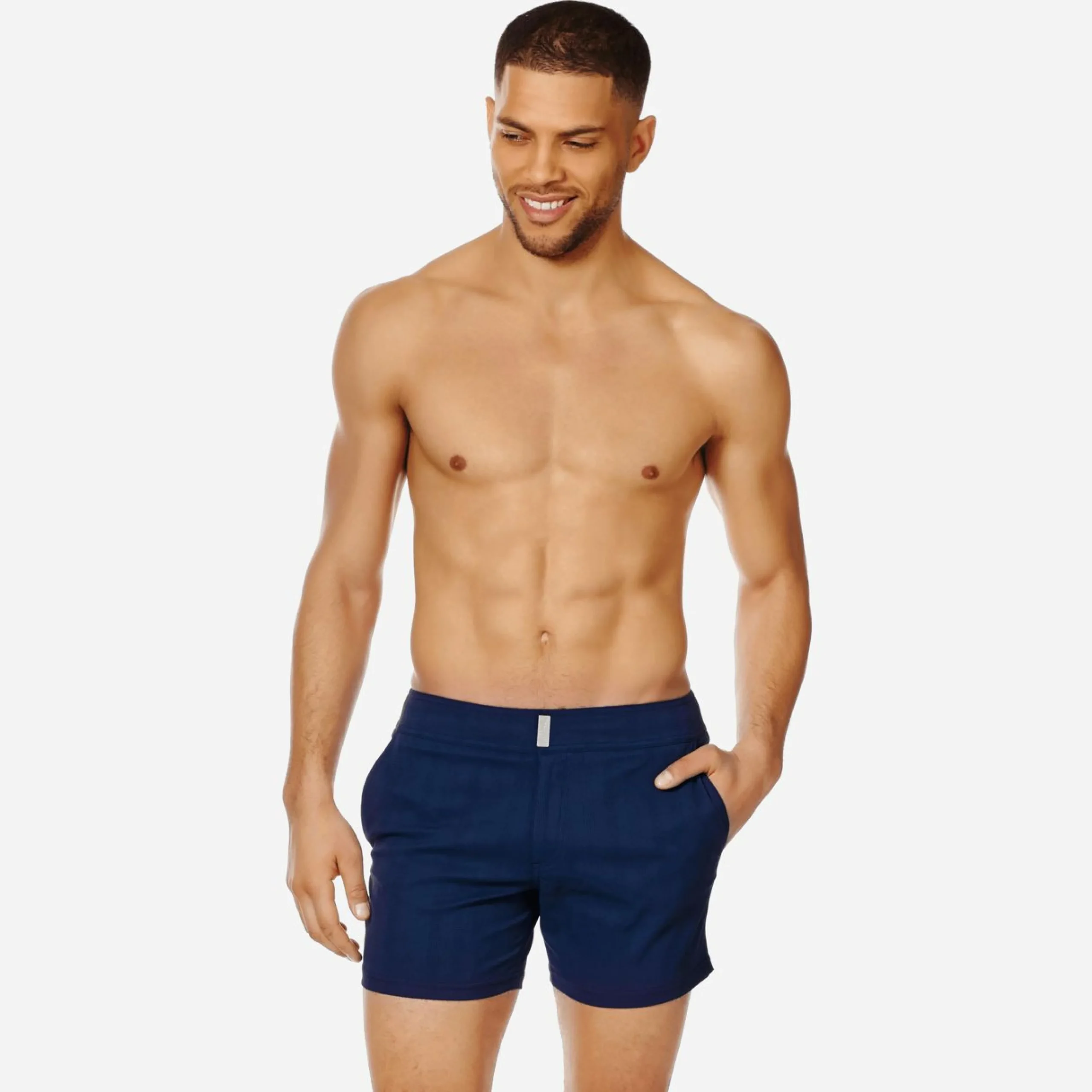 Homme Vilebrequin La Ceinture Plate^Maillot De Bain Homme Court Stretch Ceinture Plate Prince De Galles
