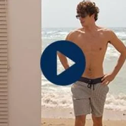 Homme Vilebrequin Le Long^Maillot De Bain Homme En Laine Merinos Carreaux - X The Woolmark Company