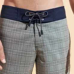 Homme Vilebrequin Le Long^Maillot De Bain Long En Laine Merinos Homme Prince De Galles