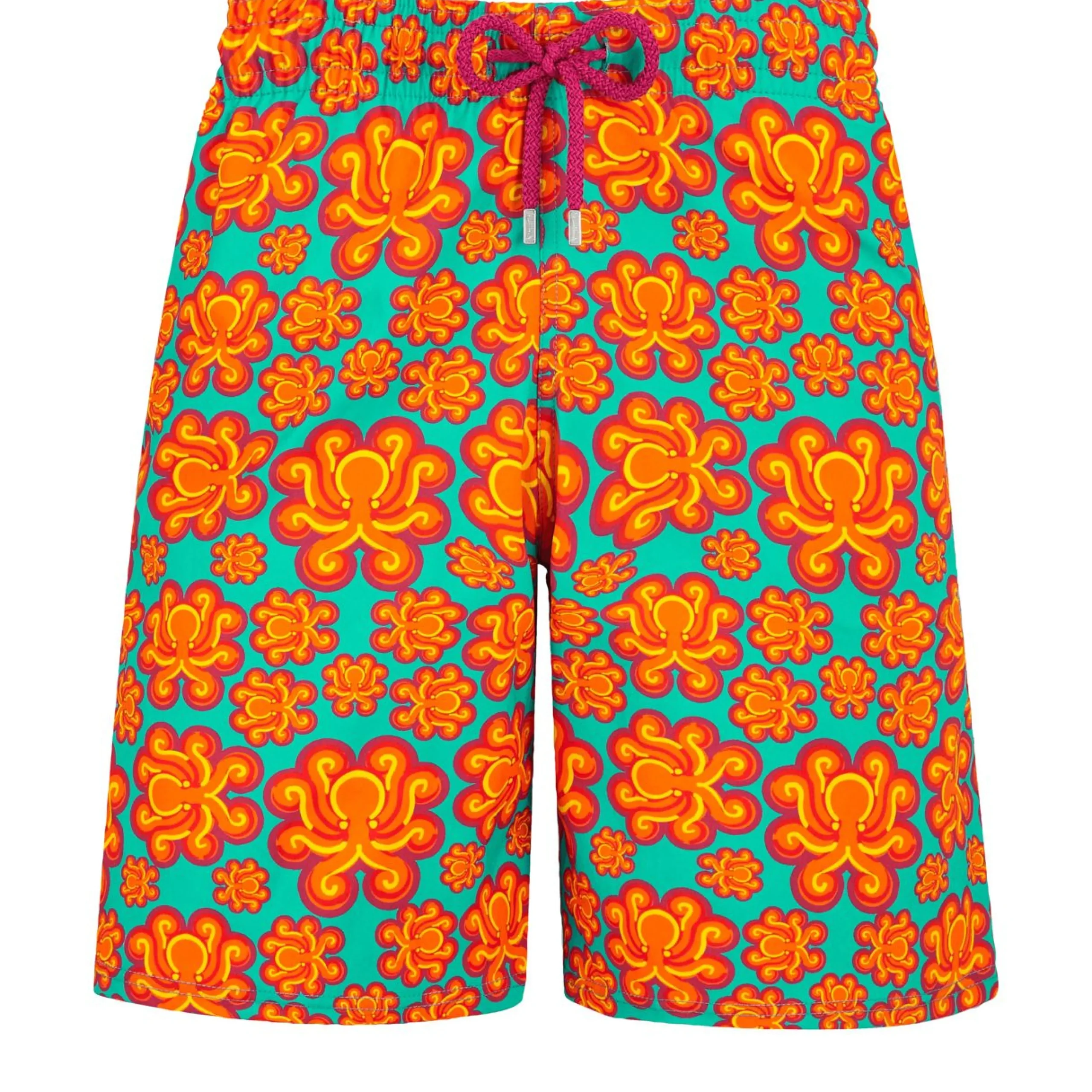Homme Vilebrequin Le Père & Fils^Maillot De Bain Long Stretch Homme Poulpes Neon