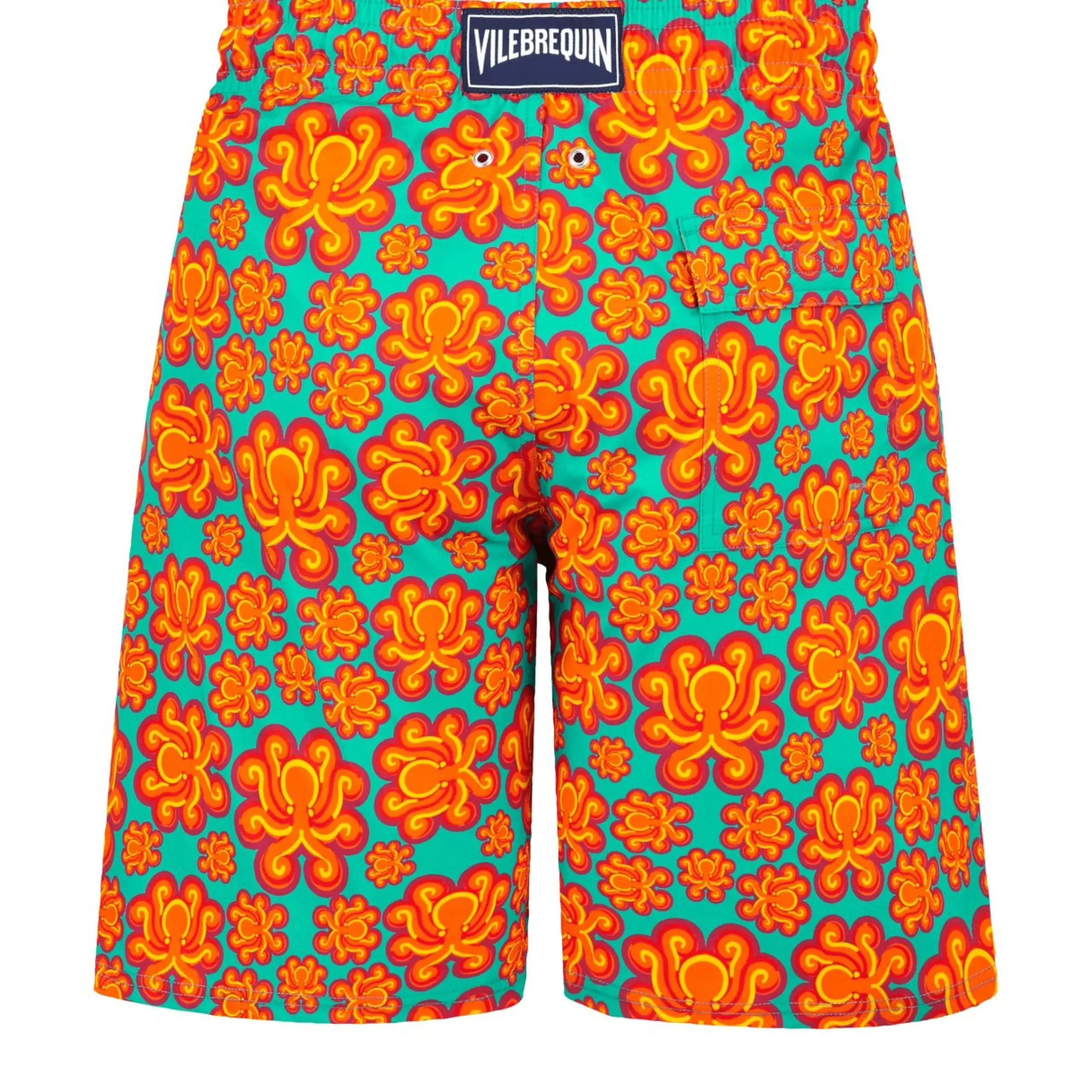 Homme Vilebrequin Le Père & Fils^Maillot De Bain Long Stretch Homme Poulpes Neon