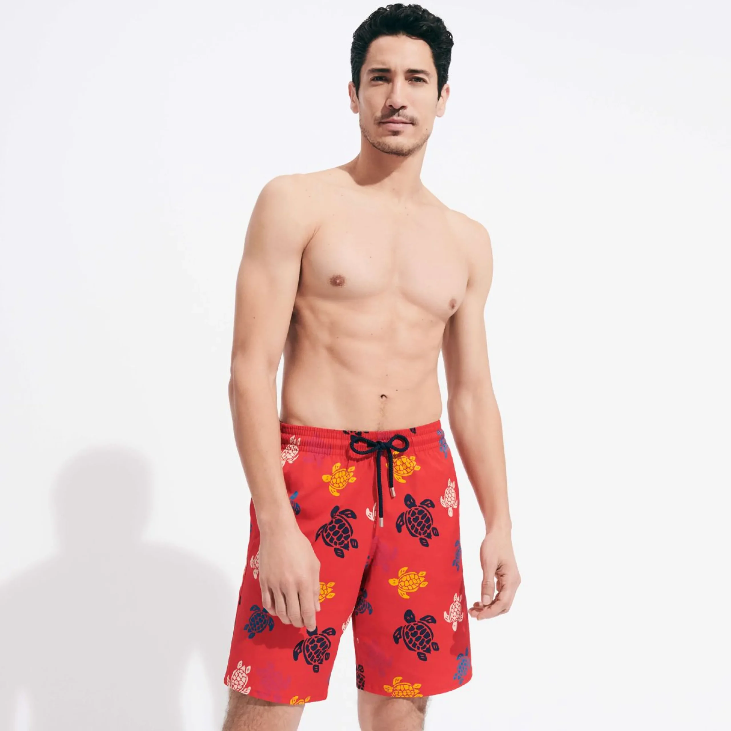 Homme Vilebrequin Le Long^Maillot De Bain Long Stretch Homme Ronde Tortues Multicolores