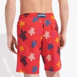 Homme Vilebrequin Le Long^Maillot De Bain Long Stretch Homme Ronde Tortues Multicolores