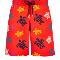 Homme Vilebrequin Le Long^Maillot De Bain Long Stretch Homme Ronde Tortues Multicolores