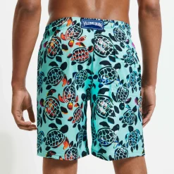 Homme Vilebrequin Le Long^Maillot De Bain Long Stretch Homme Screen Turtles