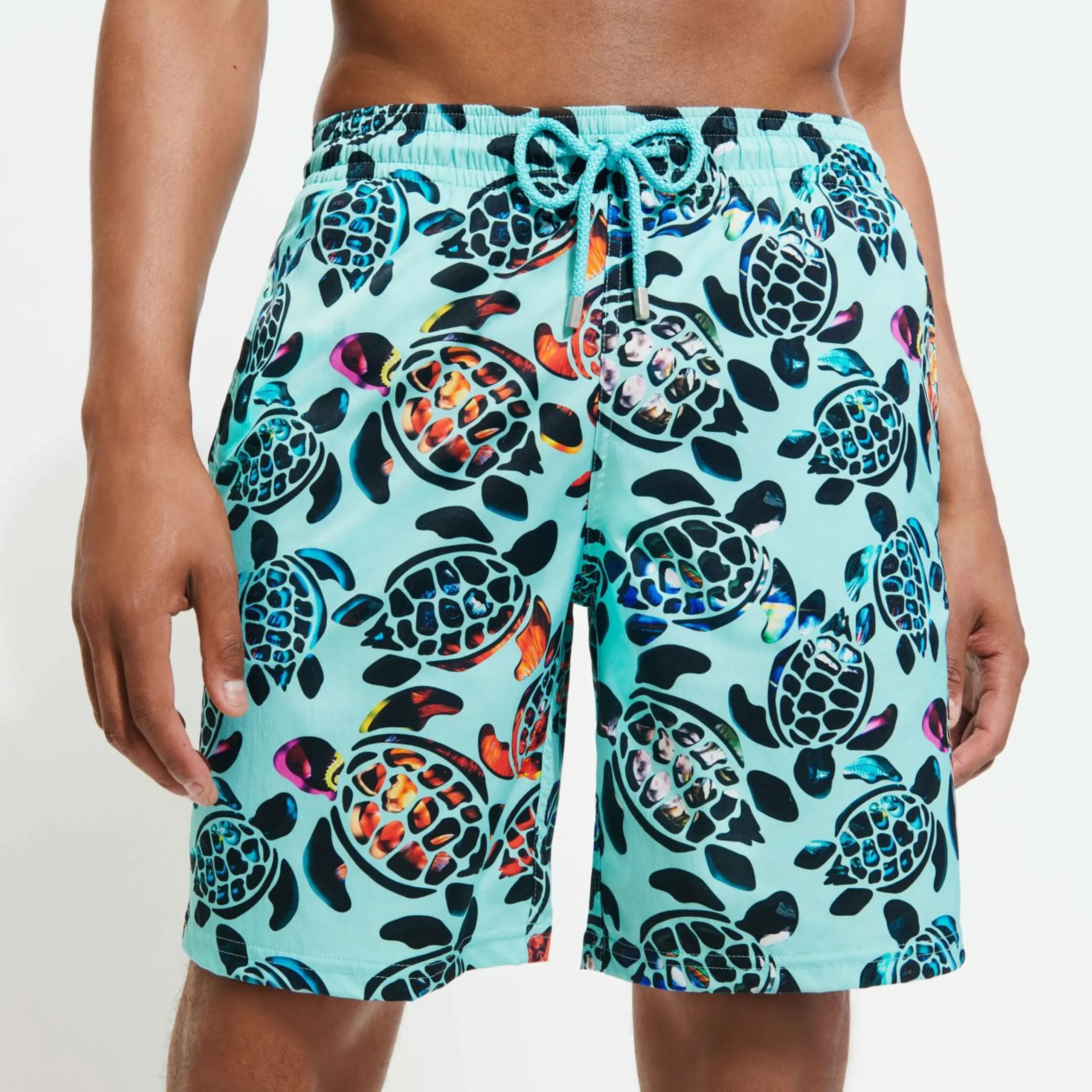 Homme Vilebrequin Le Long^Maillot De Bain Long Stretch Homme Screen Turtles