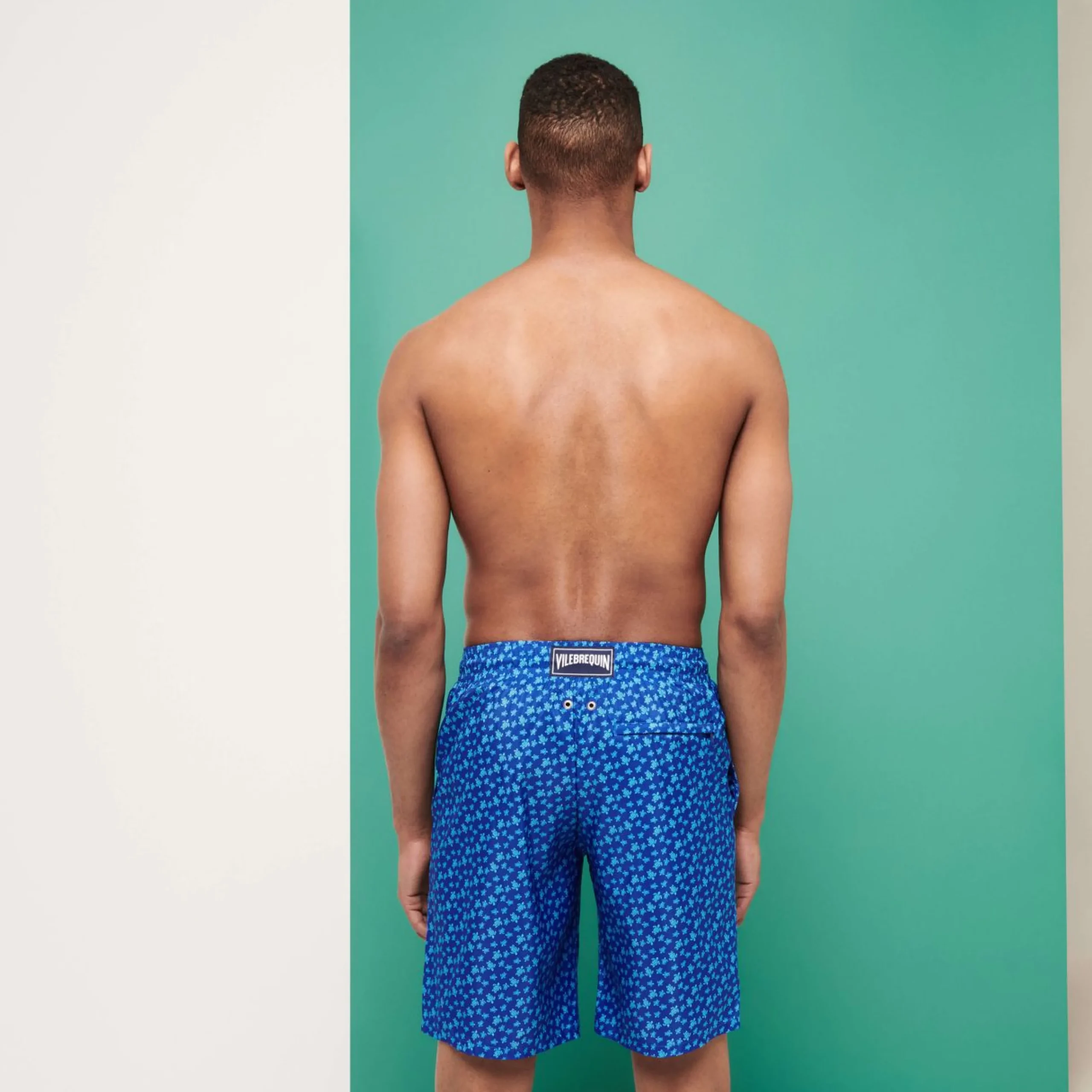 Homme Vilebrequin Le Long^Maillot De Bain Ultra-Leger Et Pliable Homme Long Micro Ronde Des Tortues
