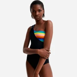 Femme Vilebrequin Une Pièce^Maillot De Bain Une Pièce Asymetrique Femme Bandeau Rainbow - X Jcc+ - Edition Limitee