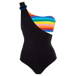 Femme Vilebrequin Une Pièce^Maillot De Bain Une Pièce Asymetrique Femme Bandeau Rainbow - X Jcc+ - Edition Limitee