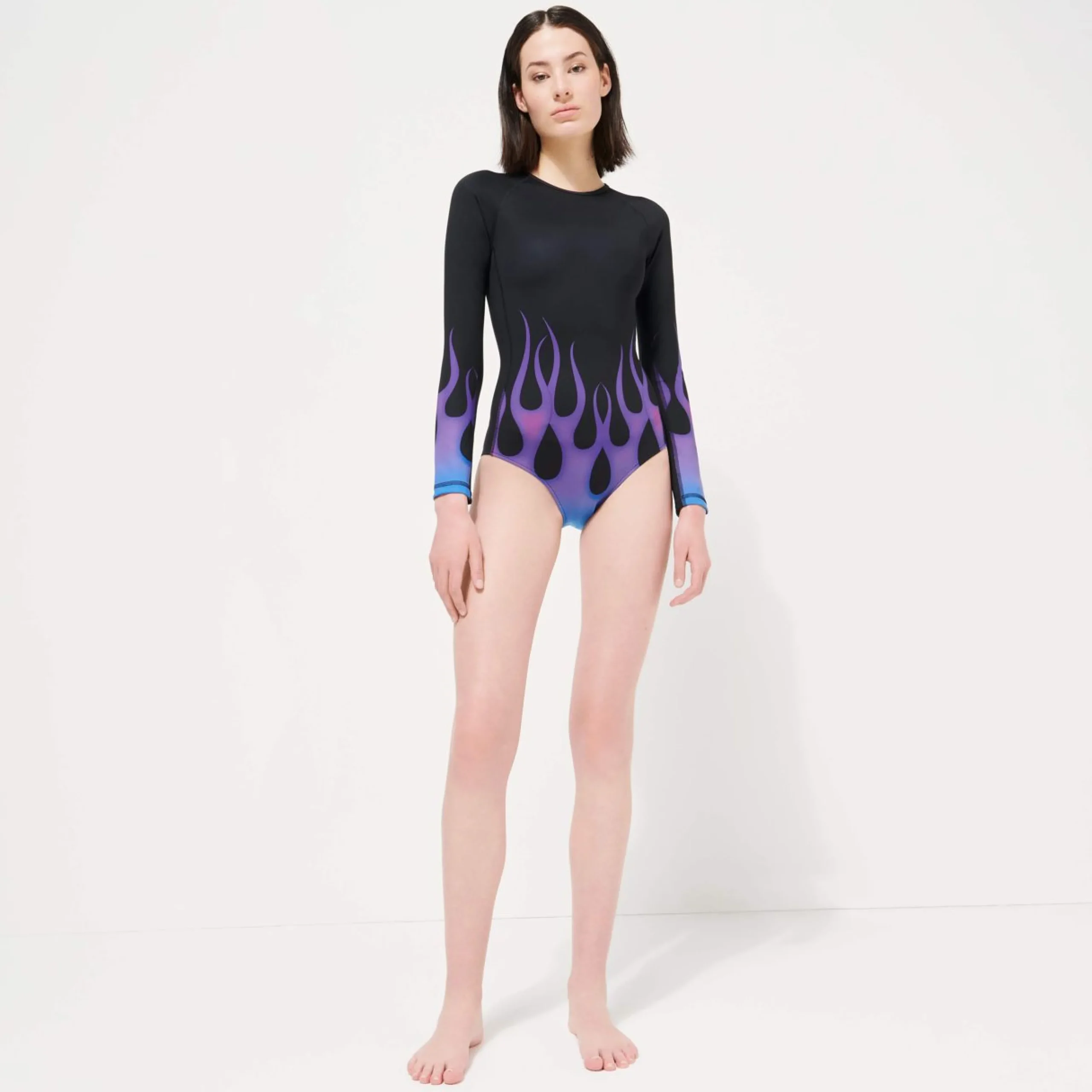 Femme Vilebrequin T-Shirts Anti Uv^Maillot De Bain Une Pièce Manches Longue Anti Uv Femme Hot Rod 360° - X Sylvie Fleury