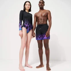 Femme Vilebrequin T-Shirts Anti Uv^Maillot De Bain Une Pièce Manches Longue Anti Uv Femme Hot Rod 360° - X Sylvie Fleury
