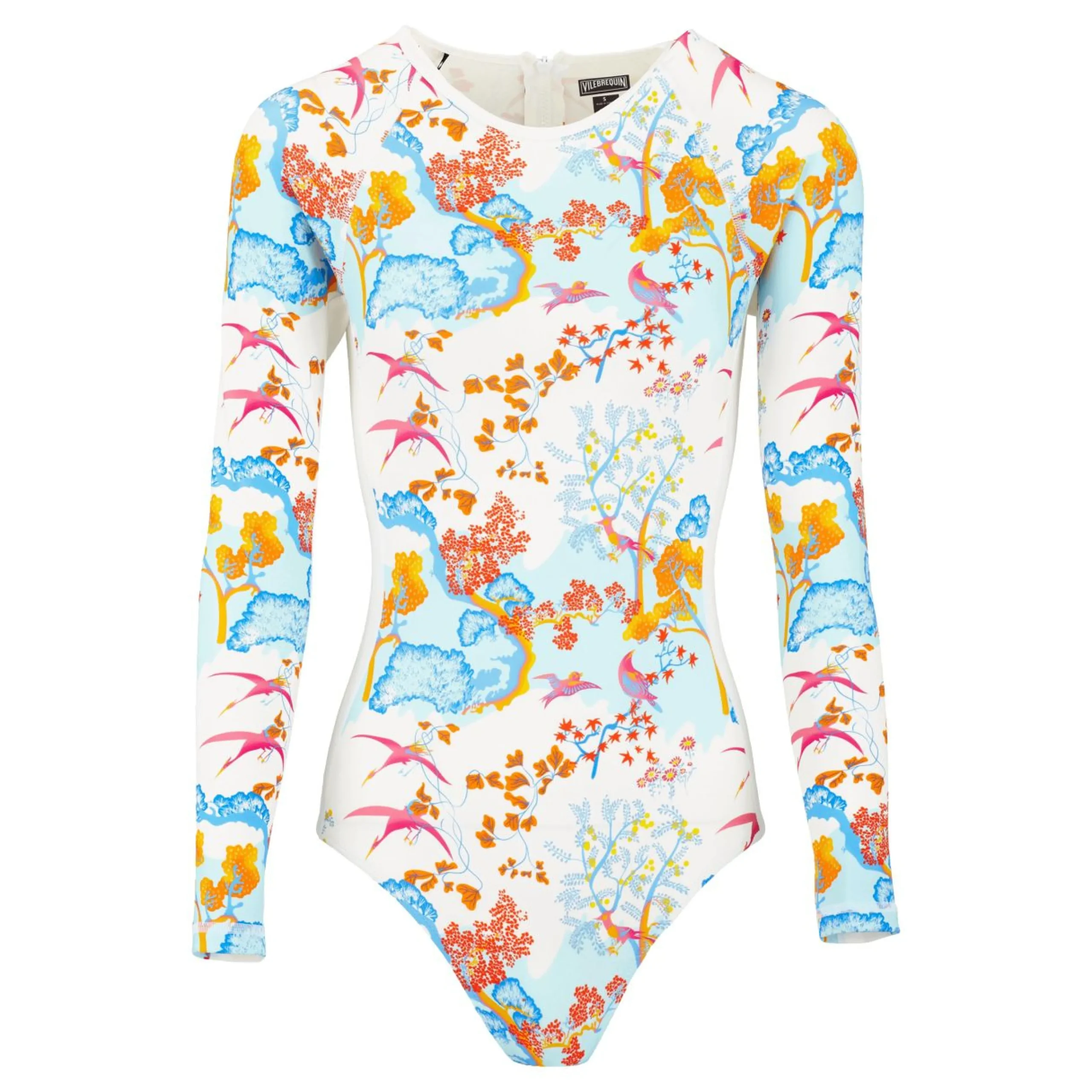 Femme Vilebrequin T-Shirts Anti Uv^Maillot De Bain Une Piècemanches Longues Anti-Uv Femme Peaceful Trees