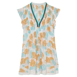 Femme Vilebrequin Robes^Mini Robe Femme Iridescent Flowers Of Joy- X Poupette St Barth