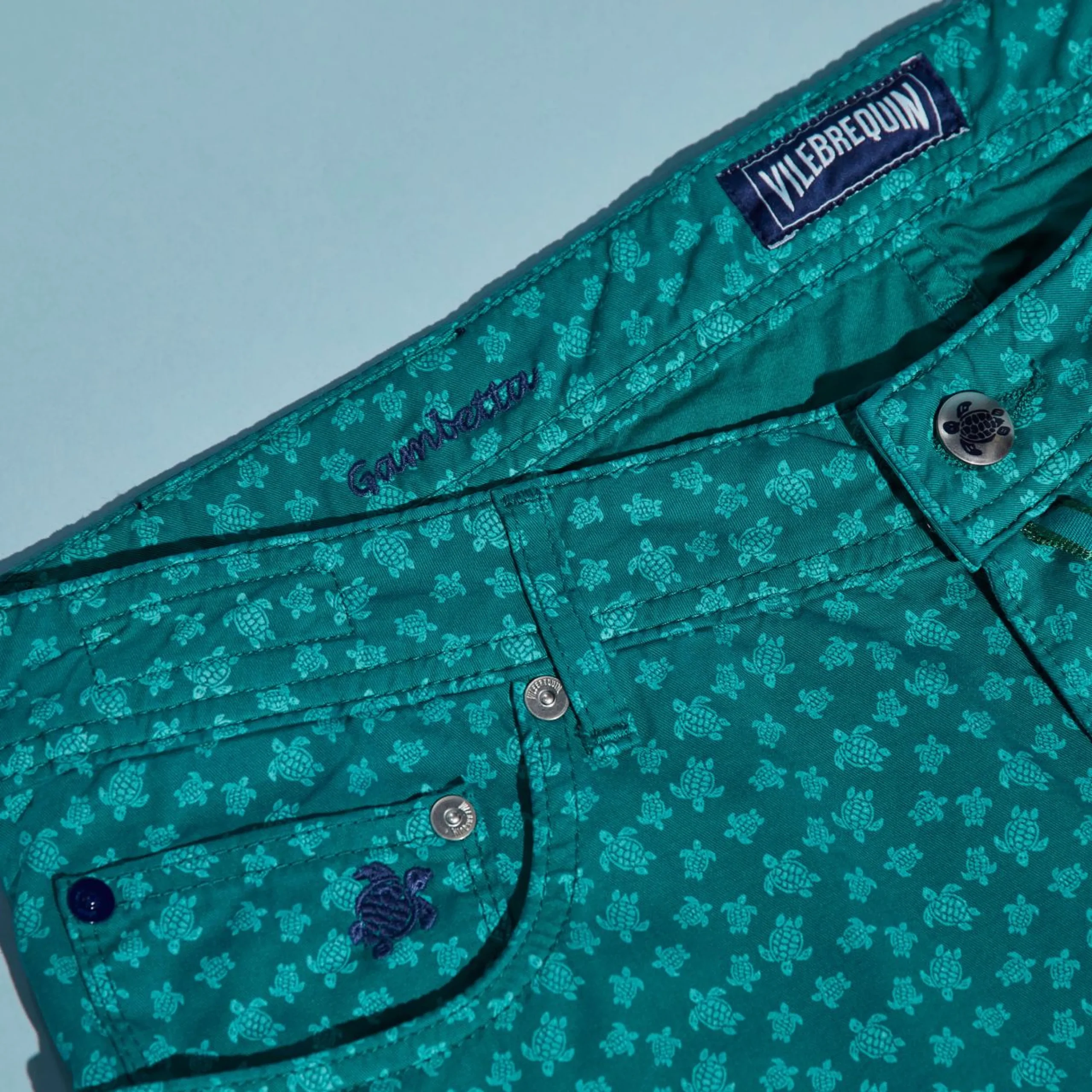 Homme Vilebrequin Pantalons^Pantalon En Gabardine 5 Poches Homme Imprime Micro Turtles Corrosion
