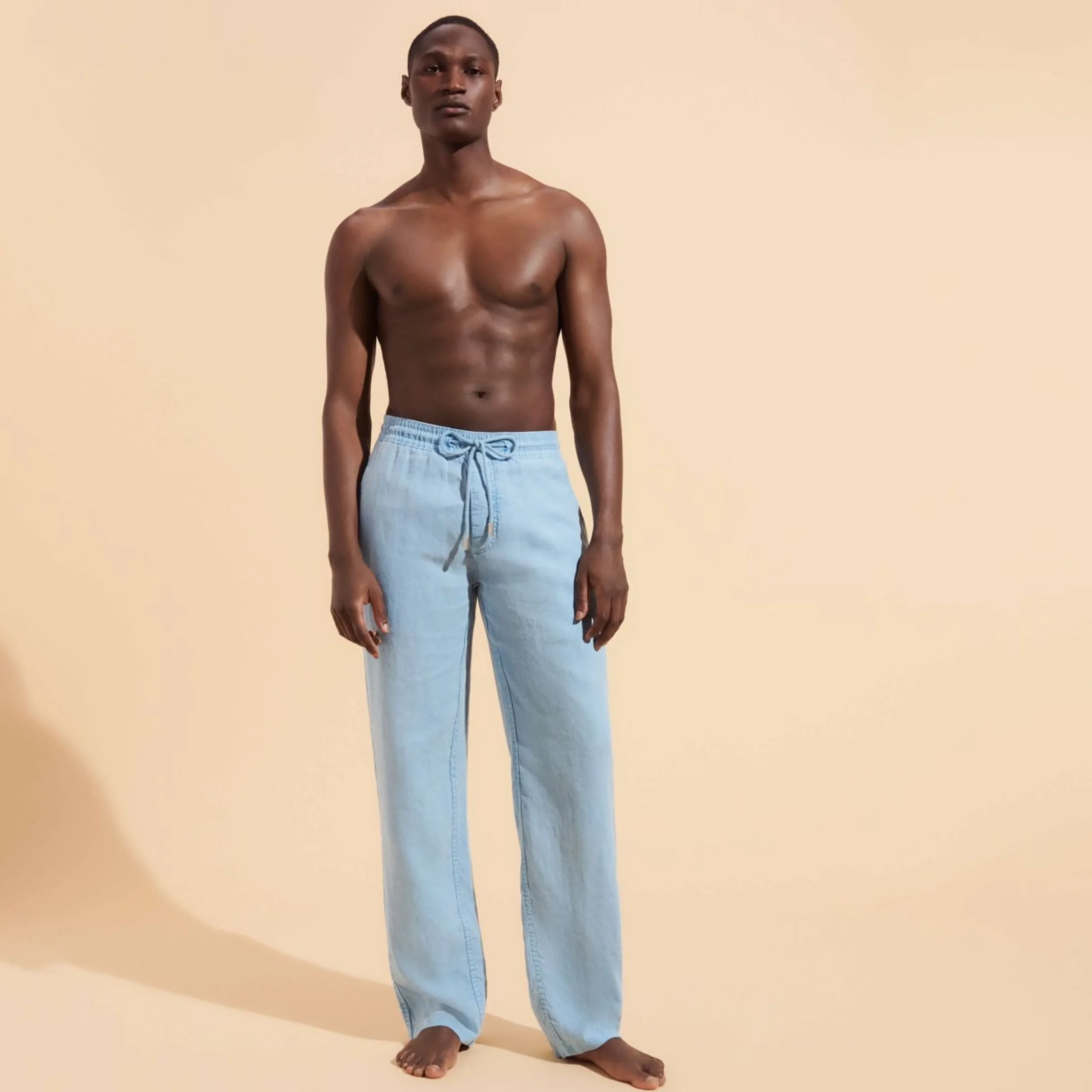 Homme Vilebrequin Pantalons^Pantalon En Lin Homme Uni Coloration Minerale Naturelle