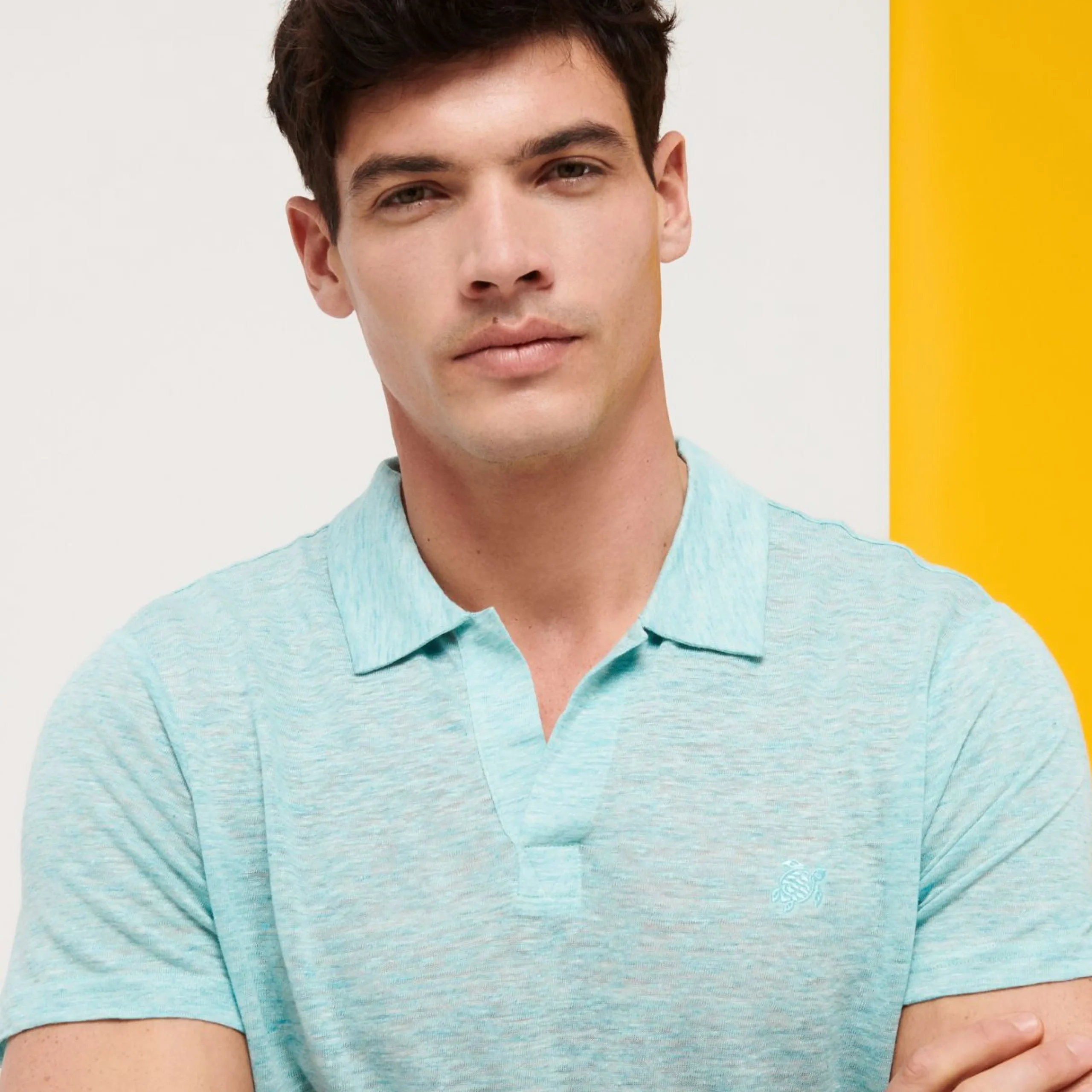 Homme Vilebrequin Polos^Polo En Jersey De Lin Homme Uni
