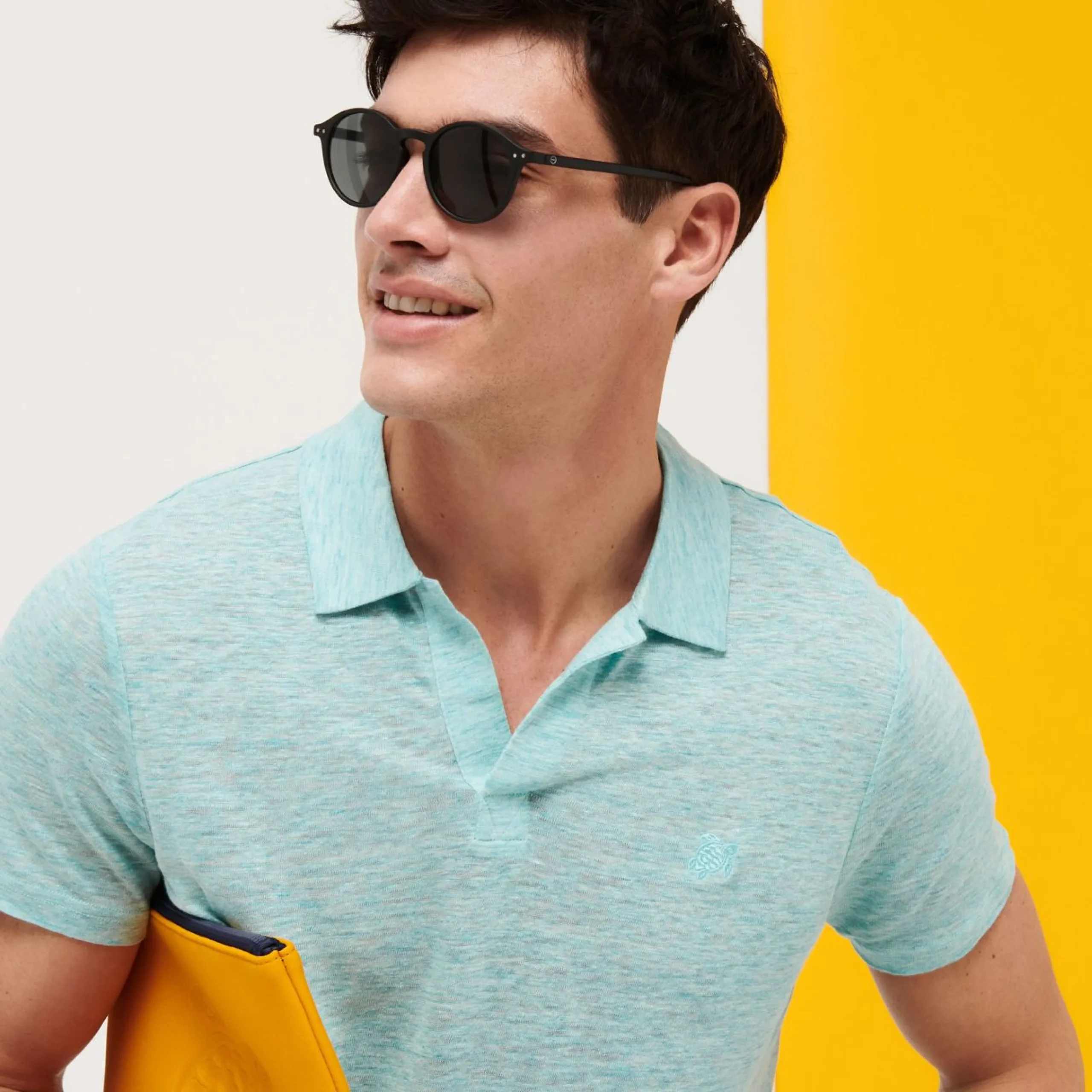 Homme Vilebrequin Polos^Polo En Jersey De Lin Homme Uni