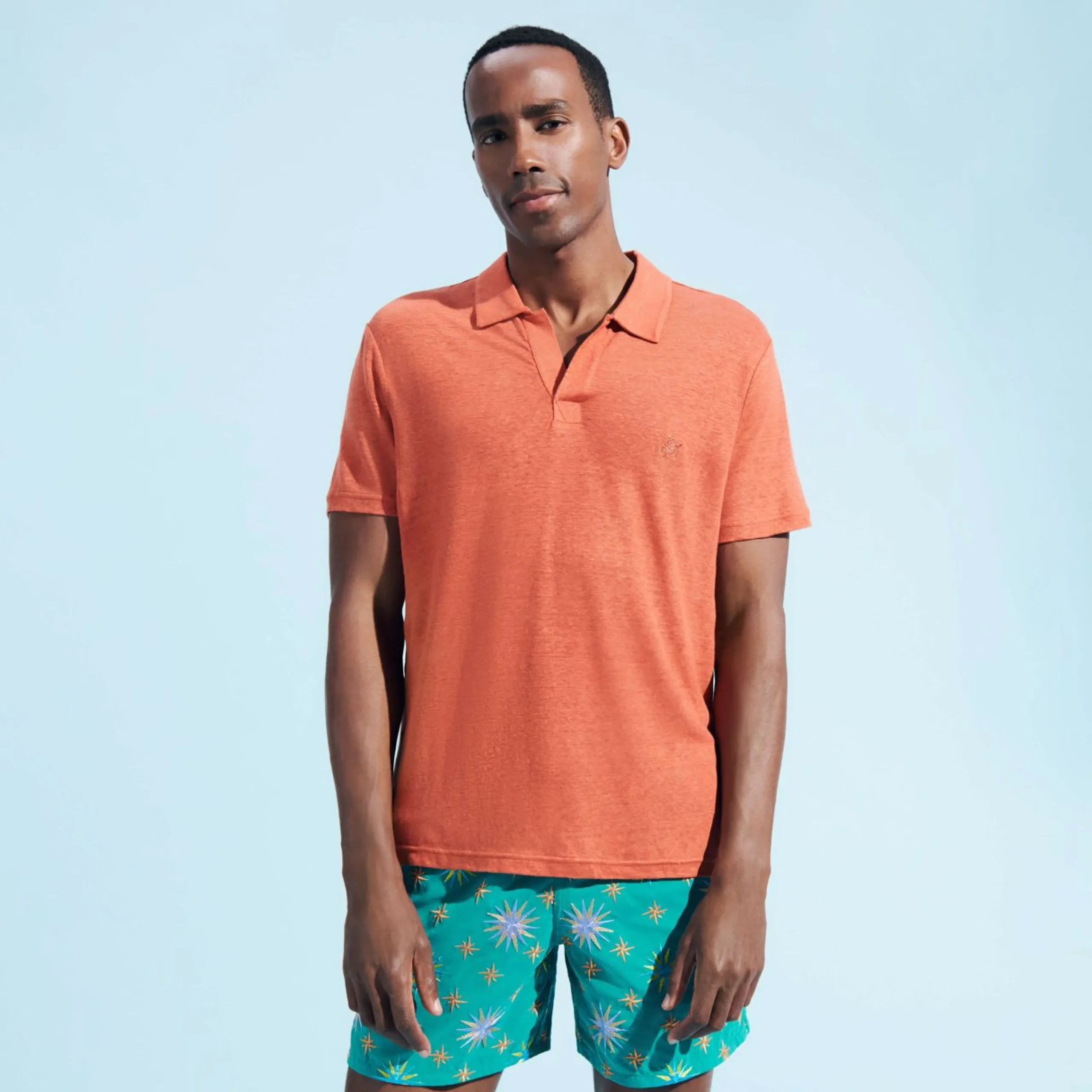 Homme Vilebrequin Polos^Polo En Jersey De Lin Homme Uni