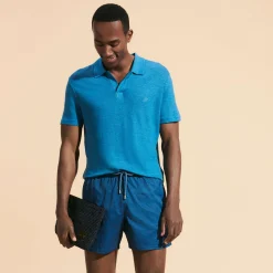Homme Vilebrequin Polos^Polo En Jersey De Lin Homme Uni