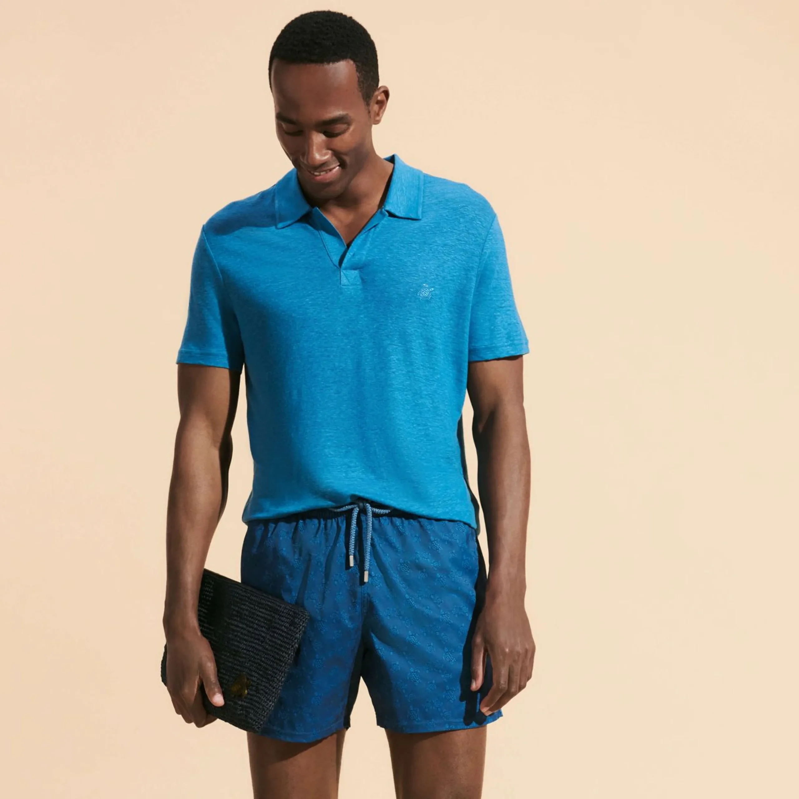 Homme Vilebrequin Polos^Polo En Jersey De Lin Homme Uni