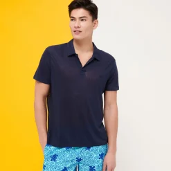 Homme Vilebrequin Polos^Polo En Jersey De Lin Homme Uni