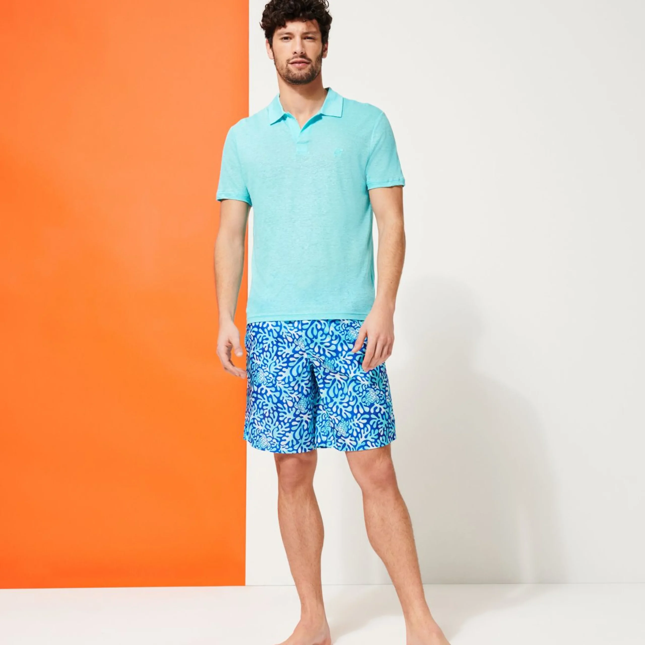 Homme Vilebrequin Polos^Polo En Jersey De Lin Homme Uni