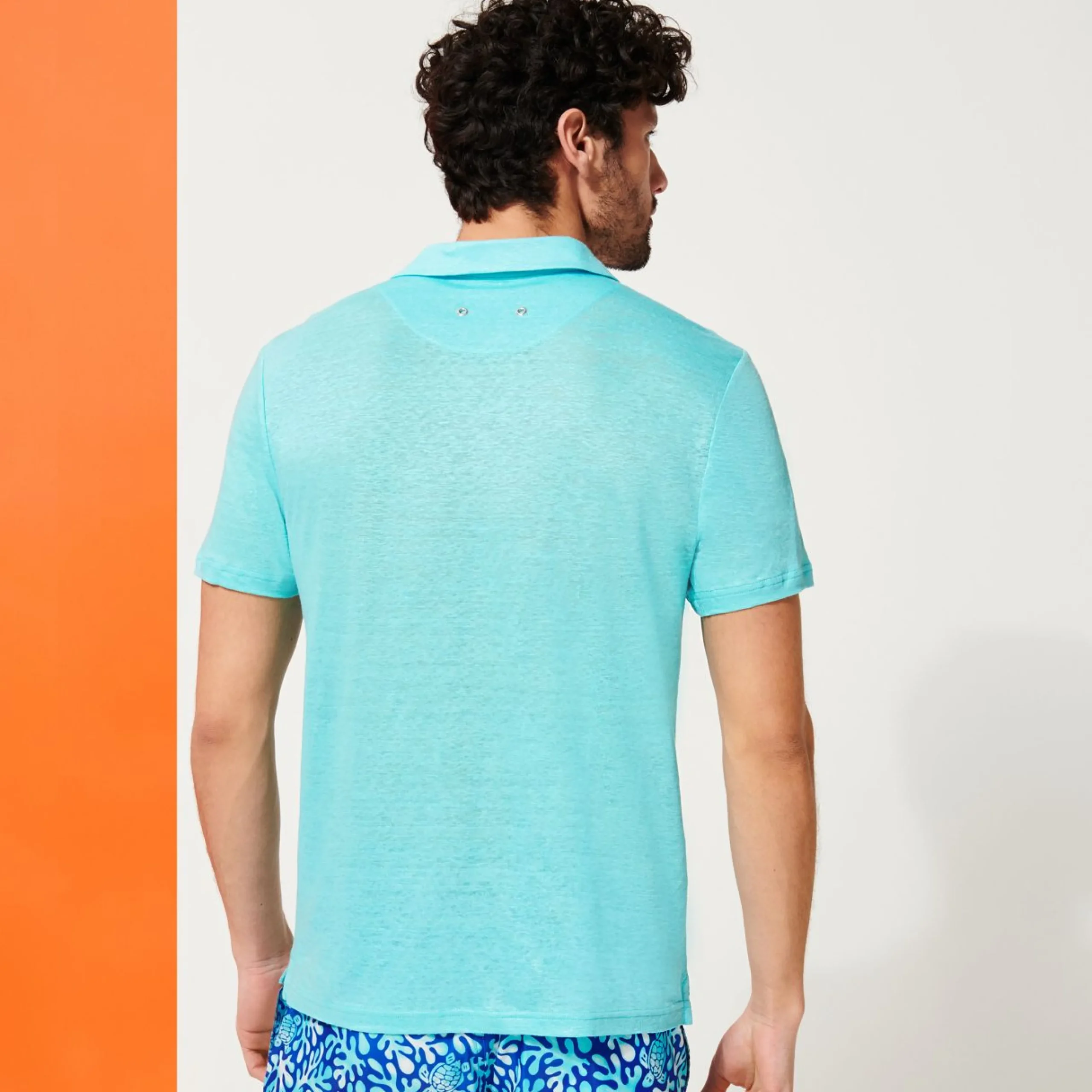 Homme Vilebrequin Polos^Polo En Jersey De Lin Homme Uni