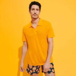 Homme Vilebrequin Polos^Polo En Jersey De Lin Homme Uni