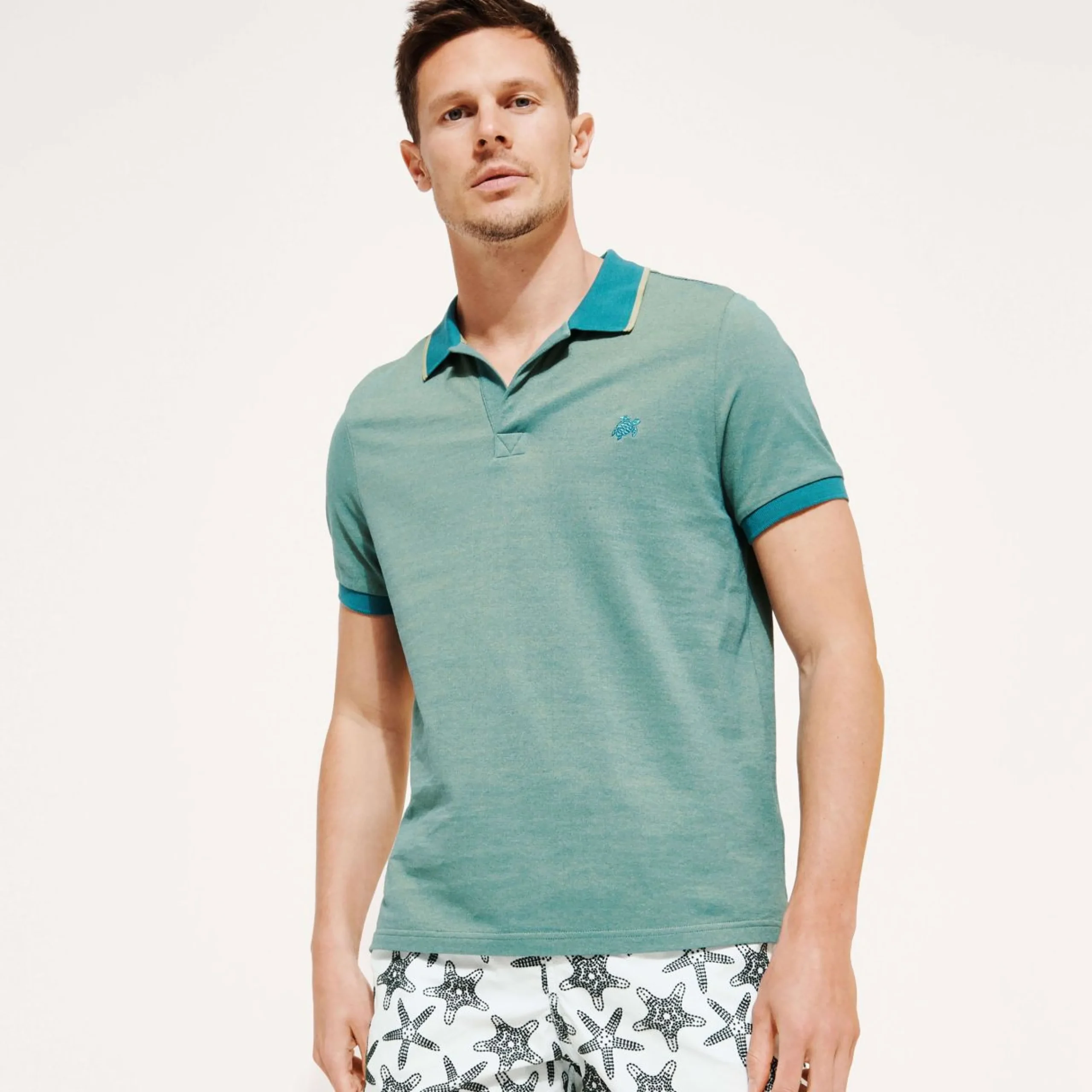 Homme Vilebrequin Polos^Polo En Pique De Coton Homme Uni