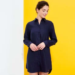 Femme Vilebrequin Tuniques^Robe Chemise Femme En Lin Unie