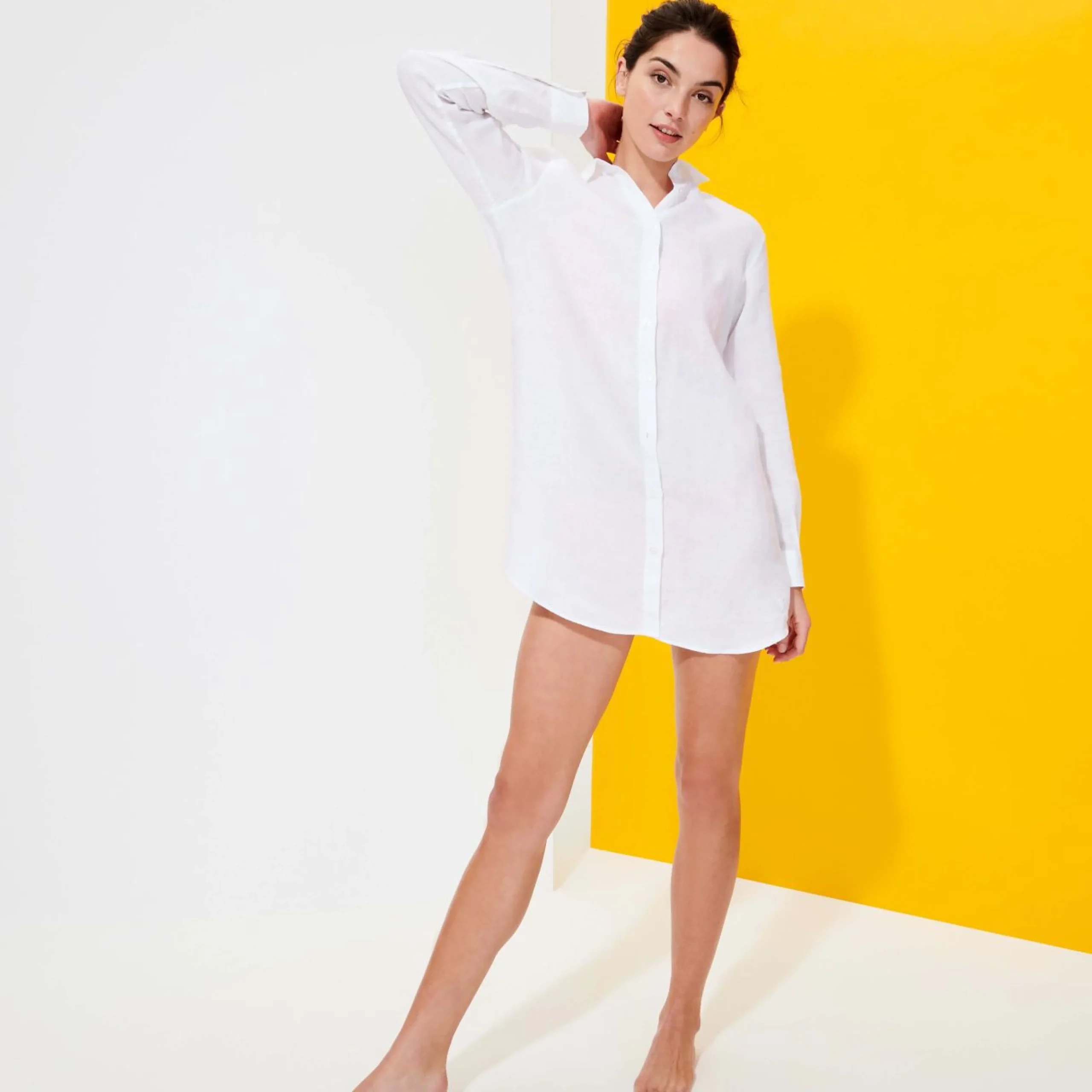 Femme Vilebrequin Tuniques^Robe Chemise Femme En Lin Unie