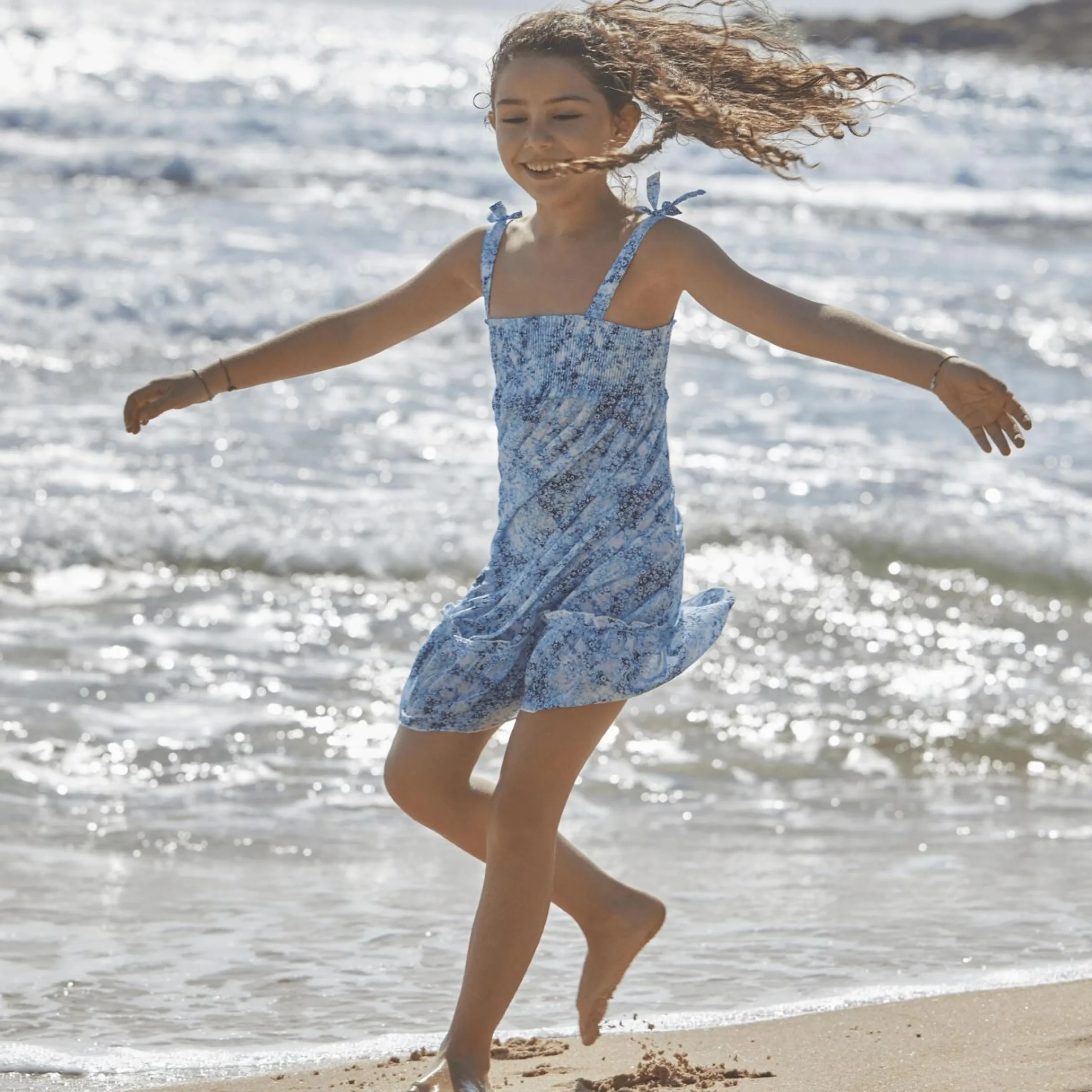 Fille Vilebrequin Robes^Robe En Coton Fille Flowers Tie & Dye