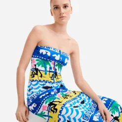 Femme Vilebrequin Robes^Robe Longue Bustier Femme La Mer - X Jcc+ - Edition Limitee