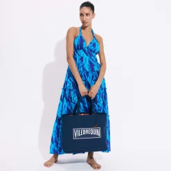 Femme Vilebrequin Robes^Robe Longue Dos Nu En Coton Femme Les Draps Froisses