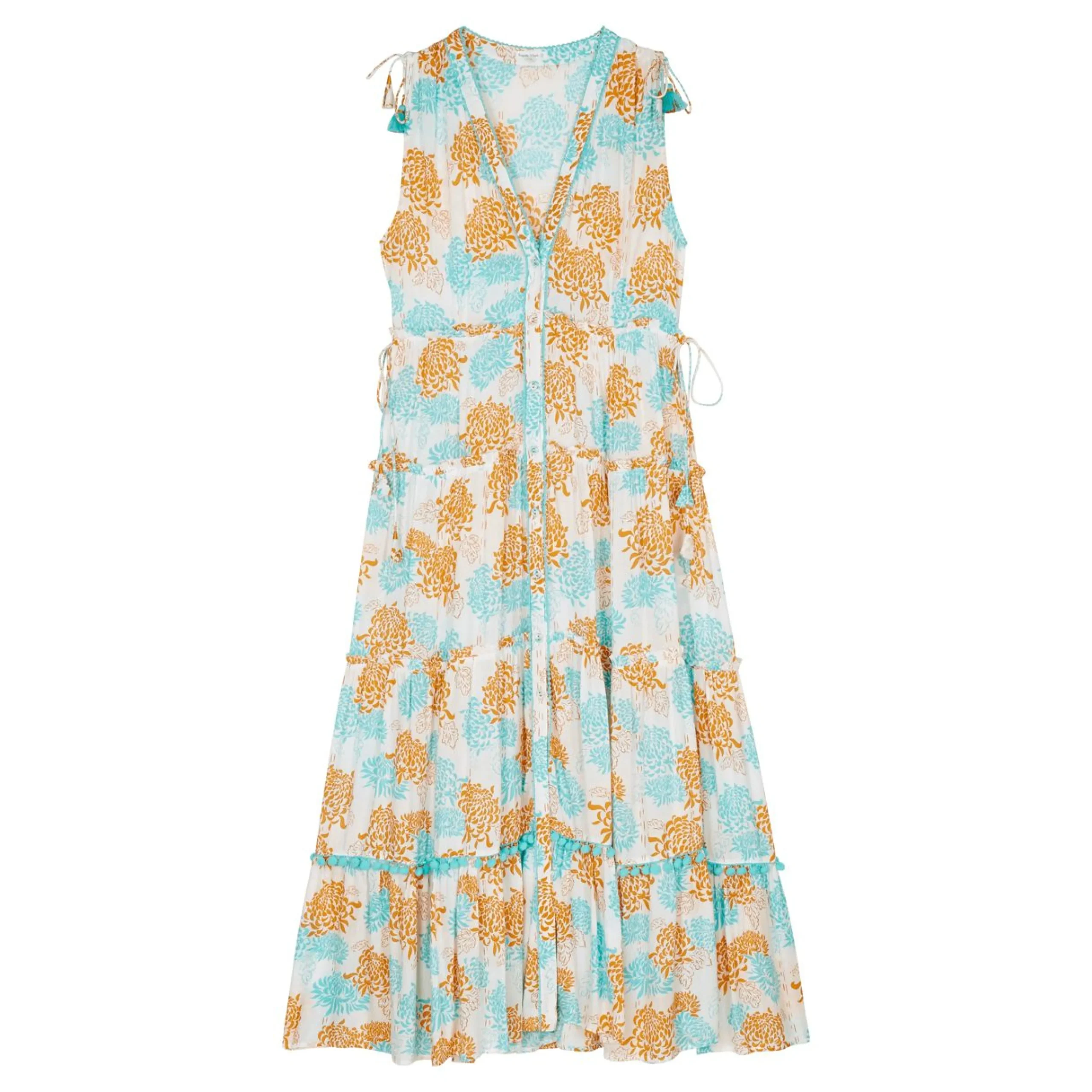 Femme Vilebrequin Robes^Robe Longue Femme Iridescent Flowers Of Joy- X Poupette St Barth