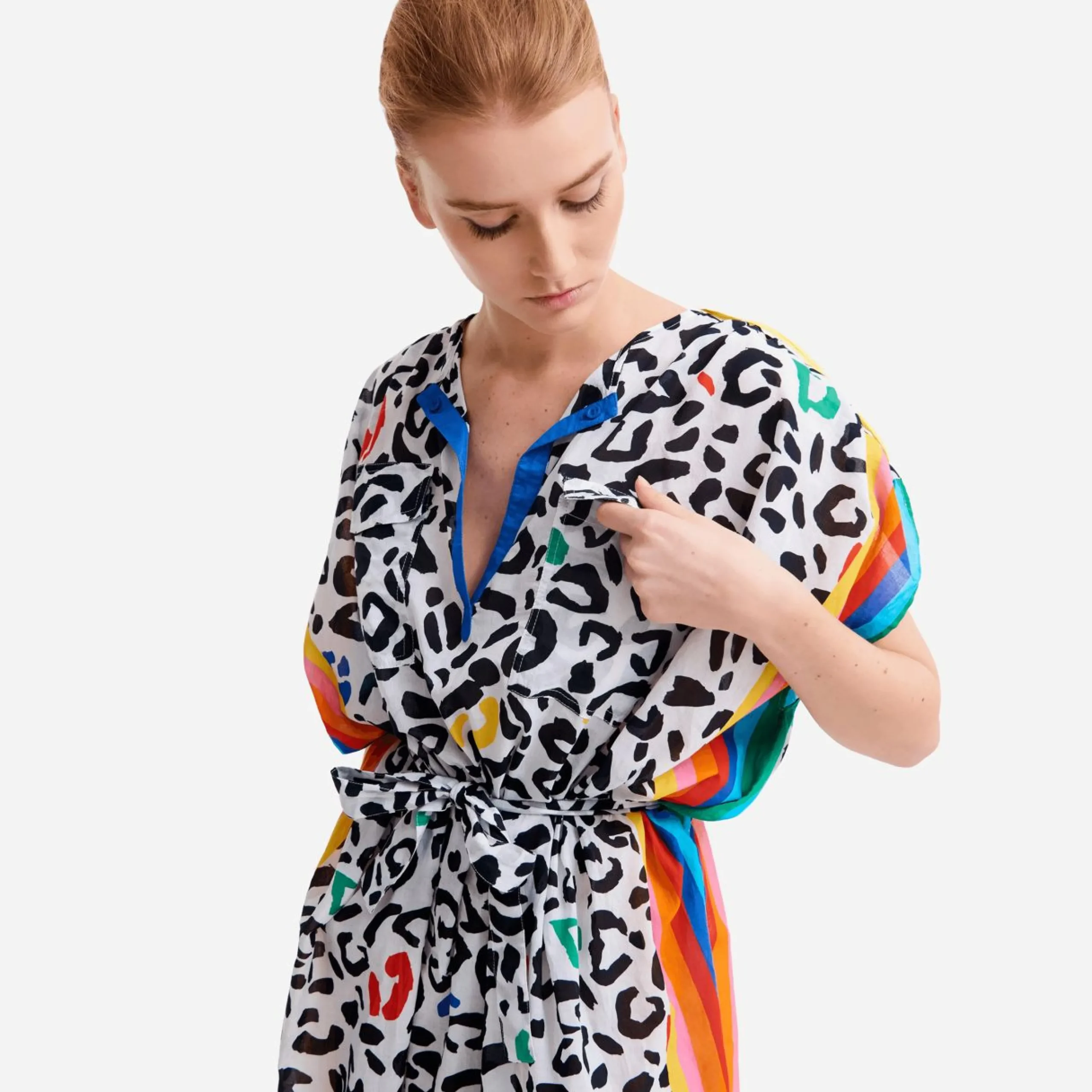 Femme Vilebrequin Tuniques^Robe Tunique Femme Leopard Et Rainbow - X Jcc+ - Edition Limitee