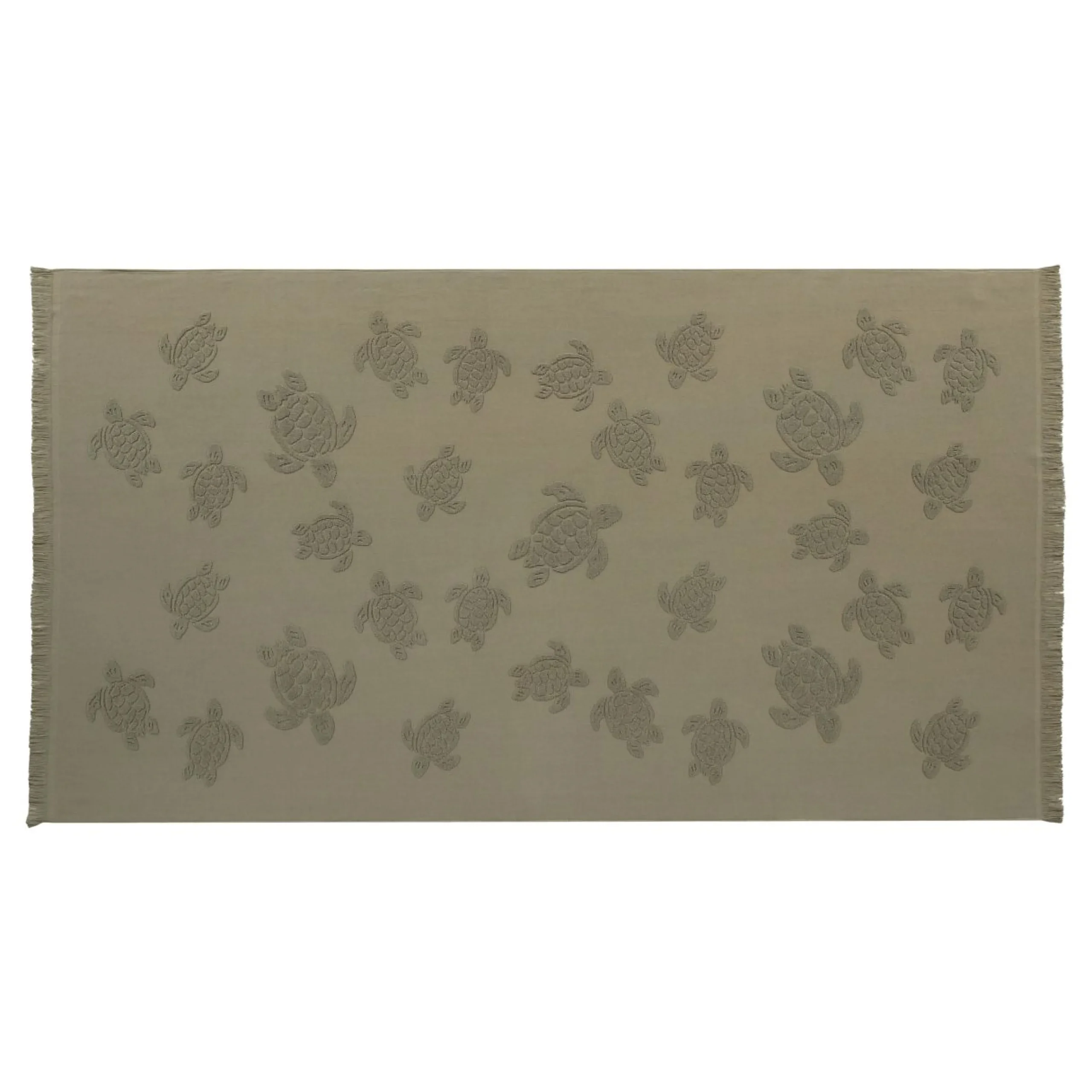 Fille Vilebrequin Ponchos Et Serviettes^Serviette De Plage Fouta Uni En Coton Biologique Jacquard Tortues