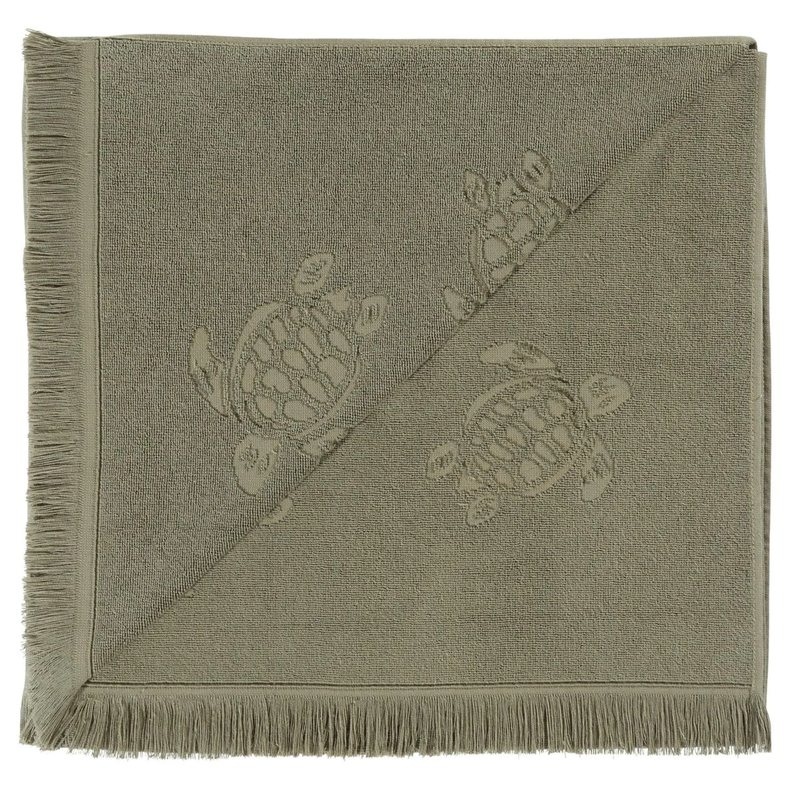 Fille Vilebrequin Ponchos Et Serviettes^Serviette De Plage Fouta Uni En Coton Biologique Jacquard Tortues