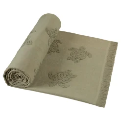 Fille Vilebrequin Ponchos Et Serviettes^Serviette De Plage Fouta Uni En Coton Biologique Jacquard Tortues