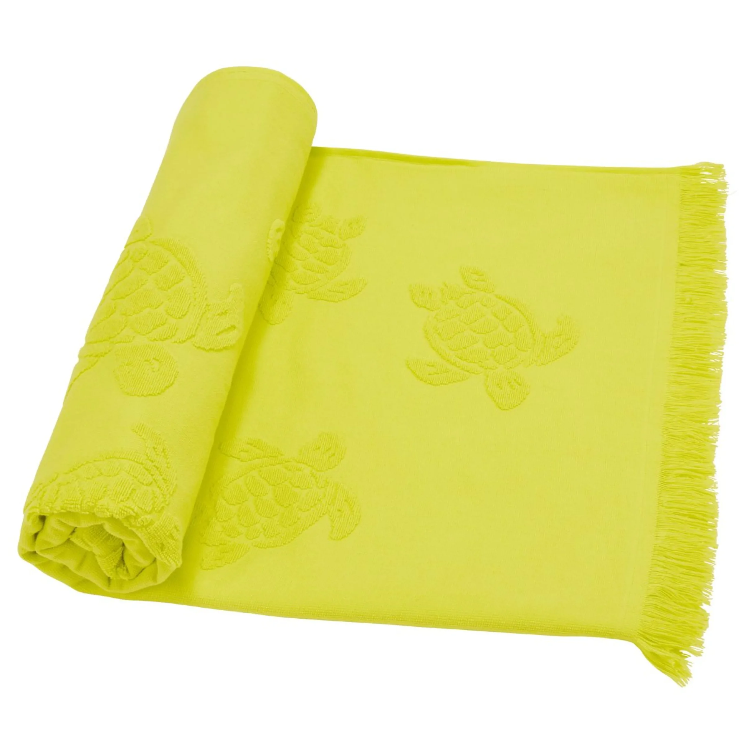 Fille Vilebrequin Ponchos Et Serviettes^Serviette De Plage Fouta Uni En Coton Biologique Jacquard Tortues