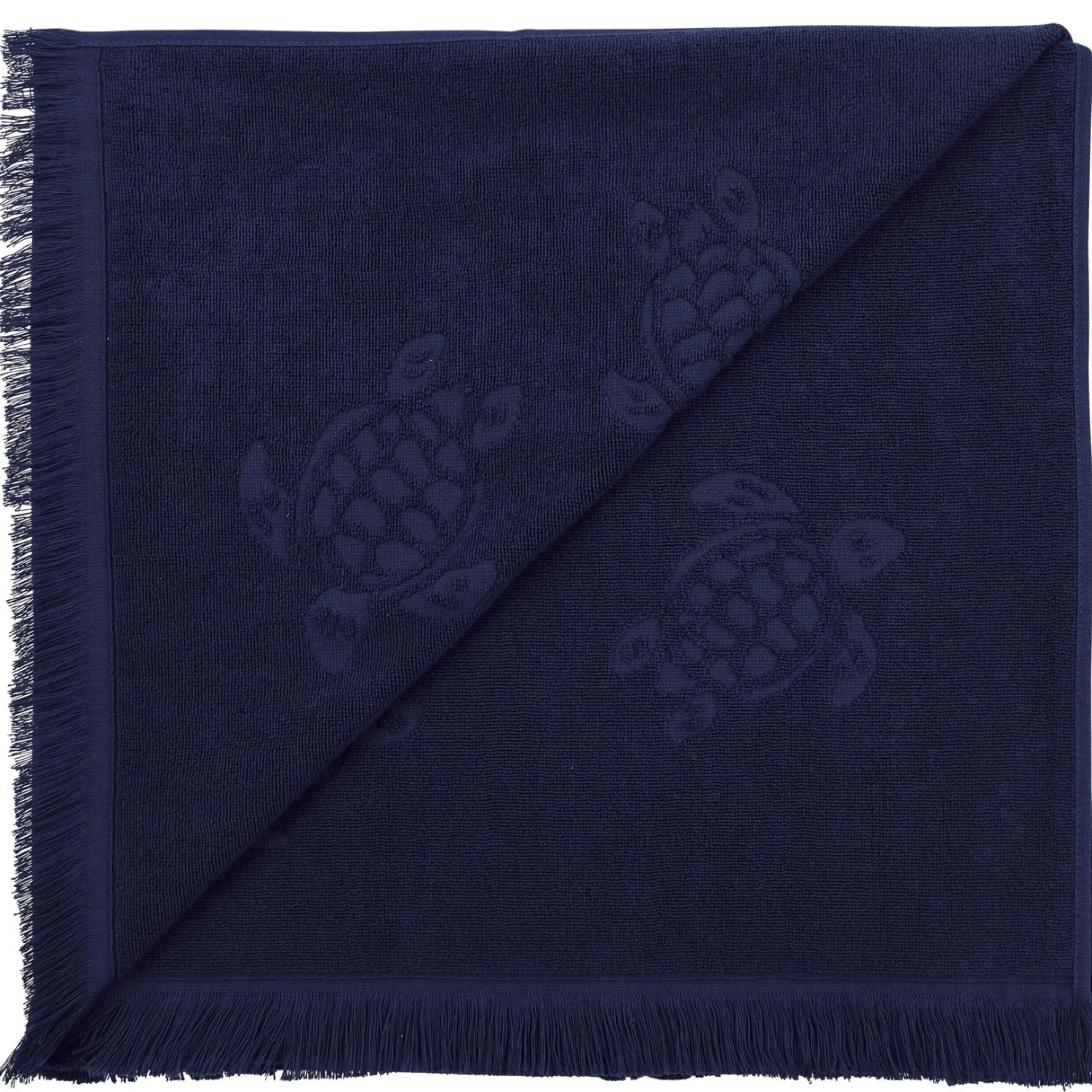 Fille Vilebrequin Ponchos Et Serviettes^Serviette De Plage Fouta Uni En Coton Biologique Jacquard Tortues