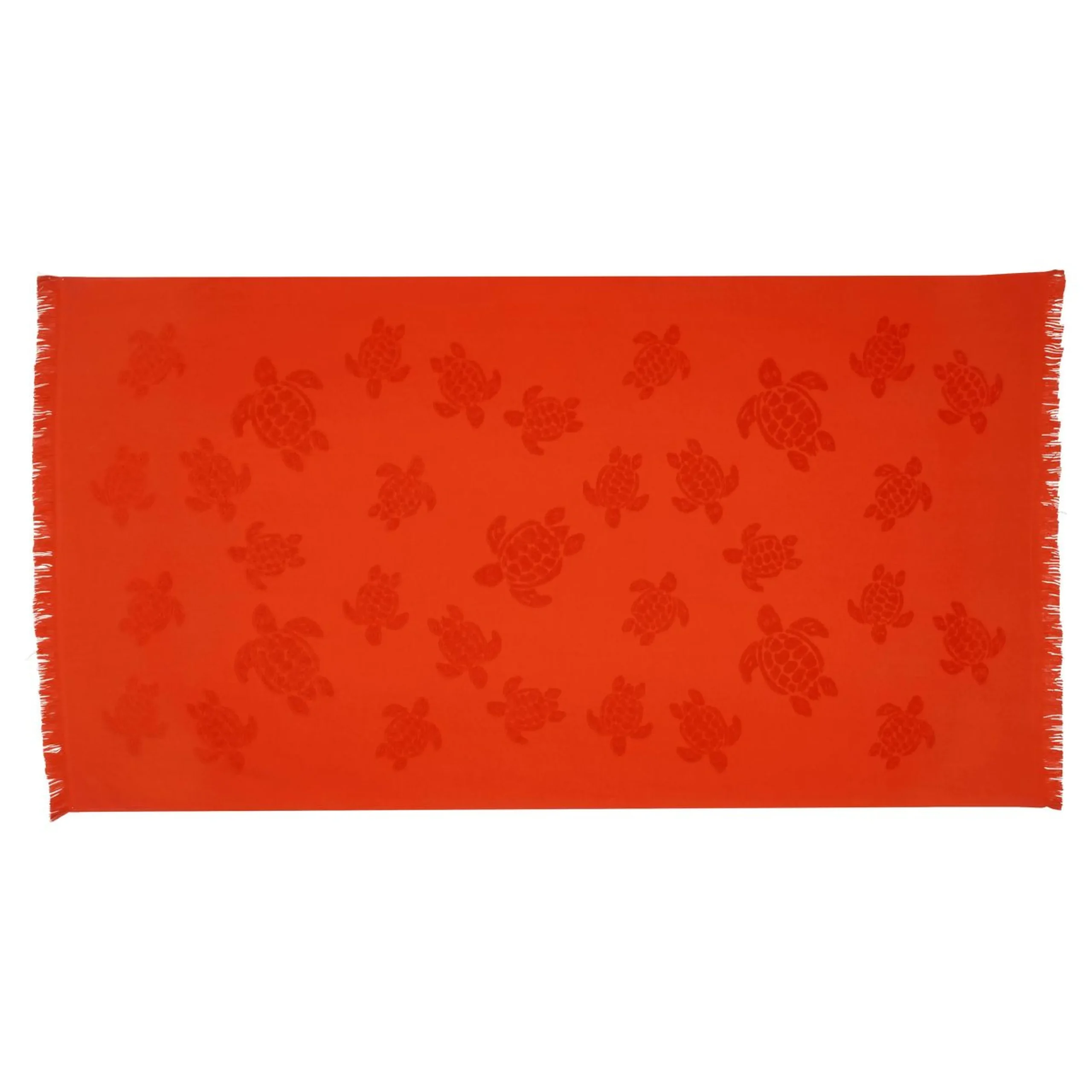 Fille Vilebrequin Ponchos Et Serviettes^Serviette De Plage Fouta Uni En Coton Biologique Jacquard Tortues