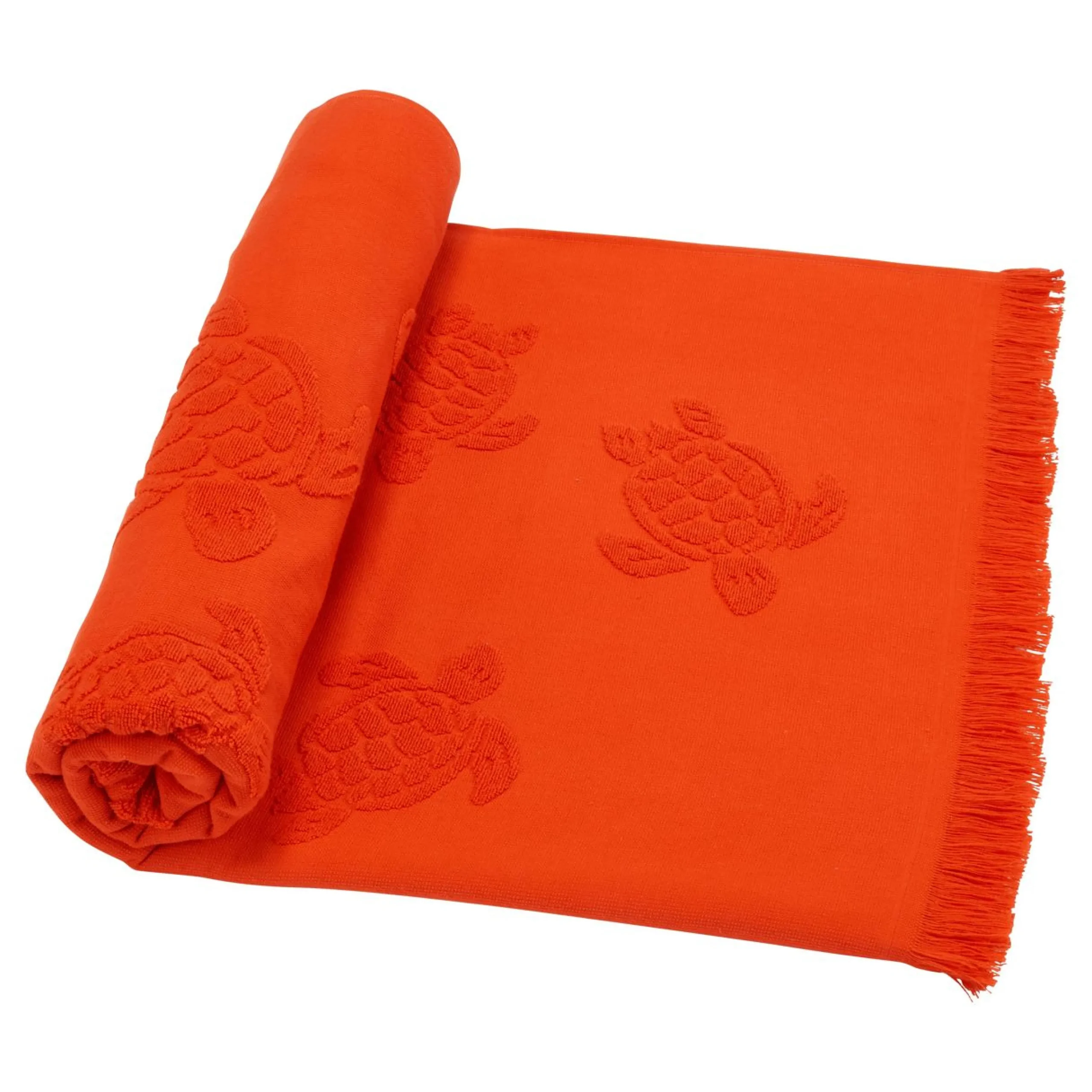 Fille Vilebrequin Ponchos Et Serviettes^Serviette De Plage Fouta Uni En Coton Biologique Jacquard Tortues