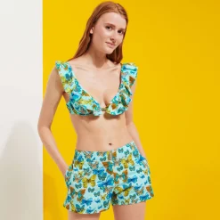 Femme Vilebrequin Shorties^Shorty De Bain Ceinture Plate Femme Butterflies