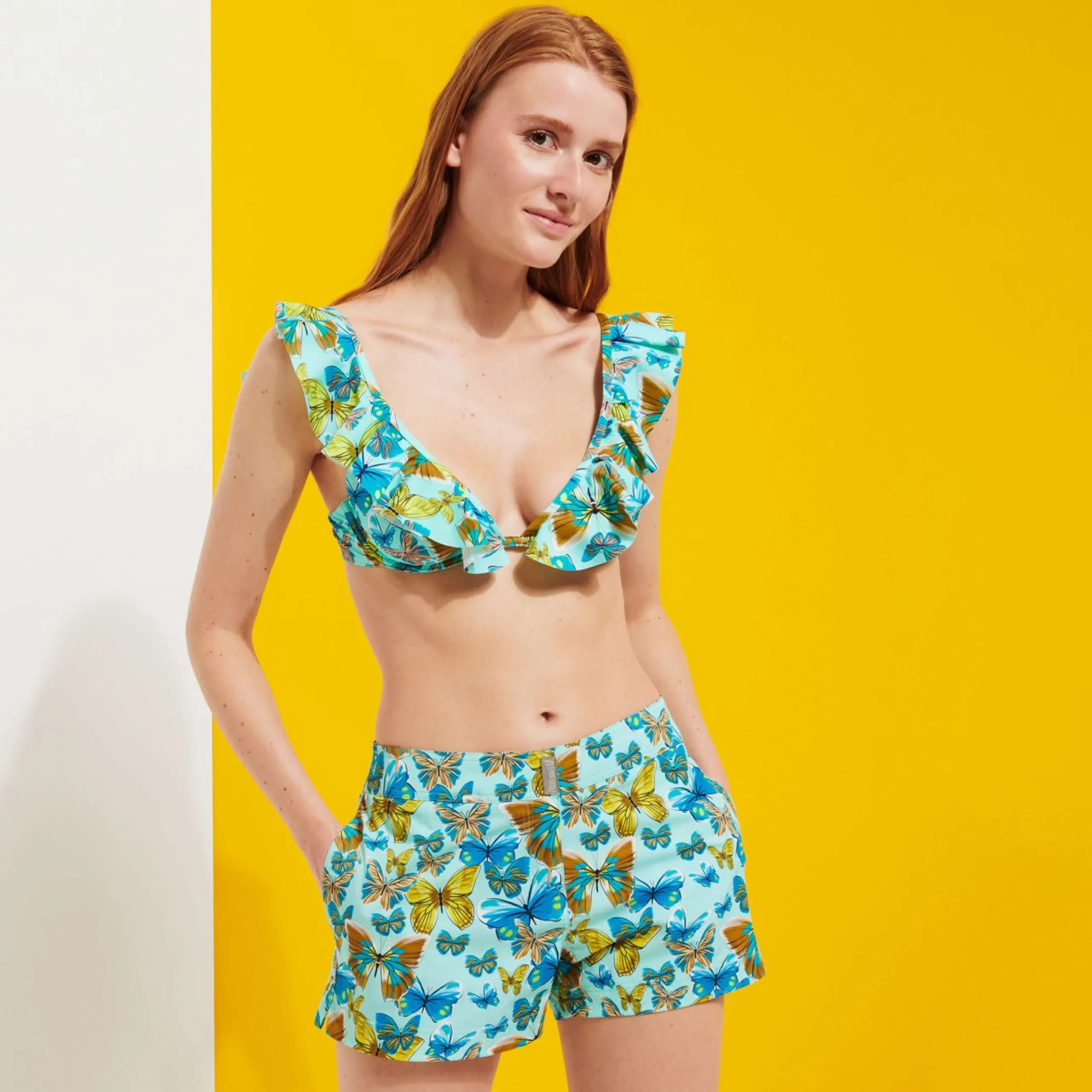 Femme Vilebrequin Shorties^Shorty De Bain Ceinture Plate Femme Butterflies
