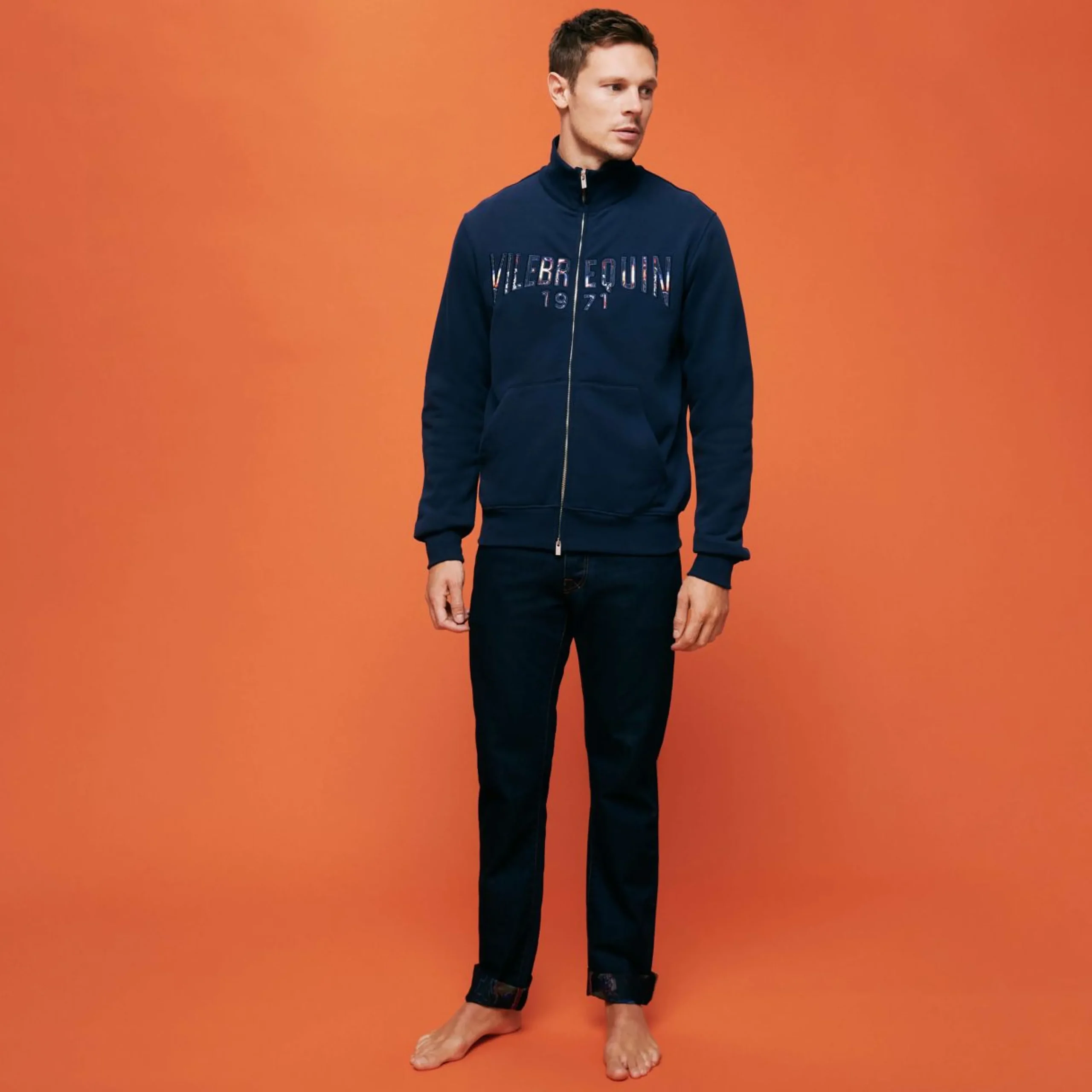 Homme Vilebrequin Sweats^Sweat En Coton A Fermeture Zippee Homme Neo Medusa Brodé