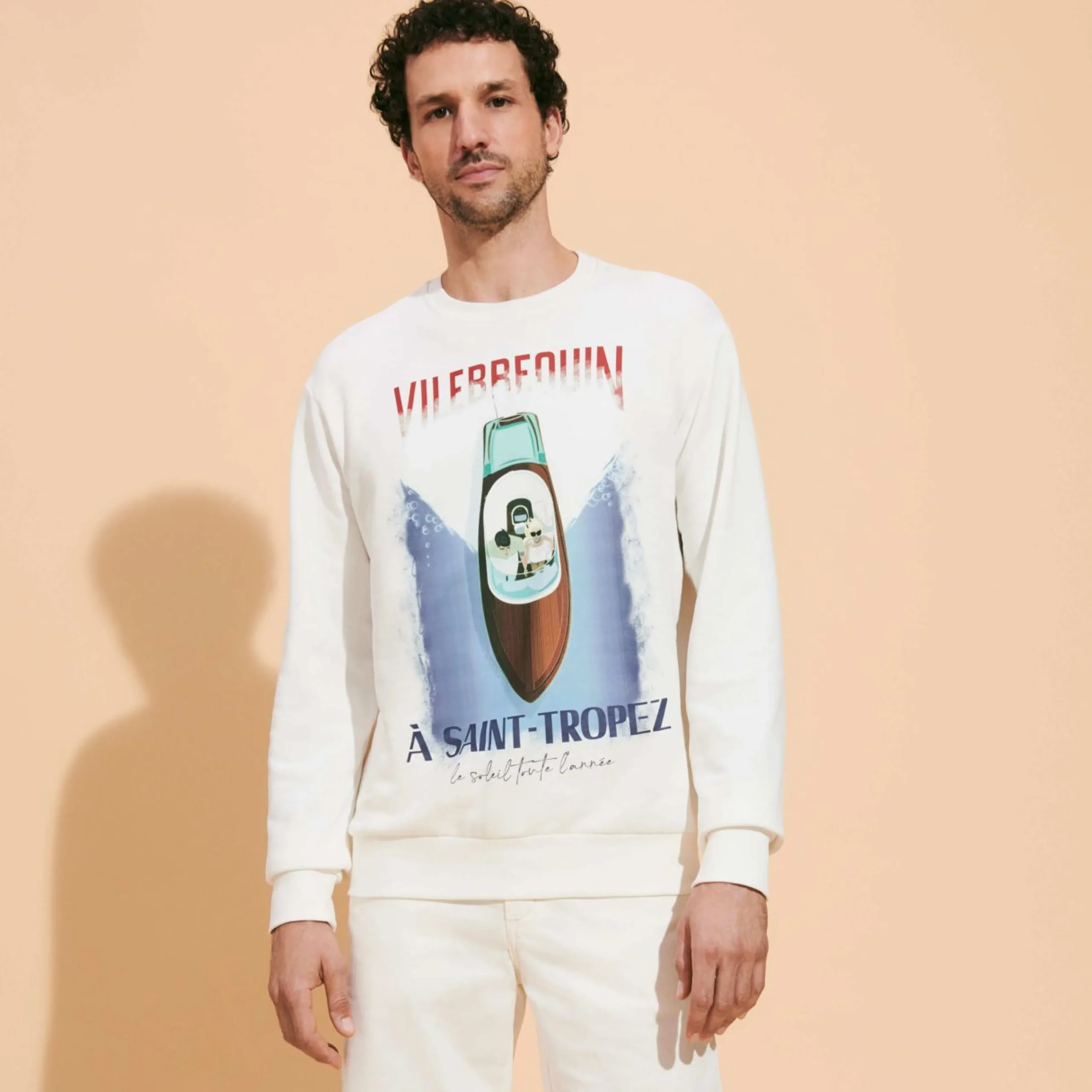 Homme Vilebrequin Sweats^Sweatshirt Col Rond En Coton Et Polaire Homme Inboard Boat