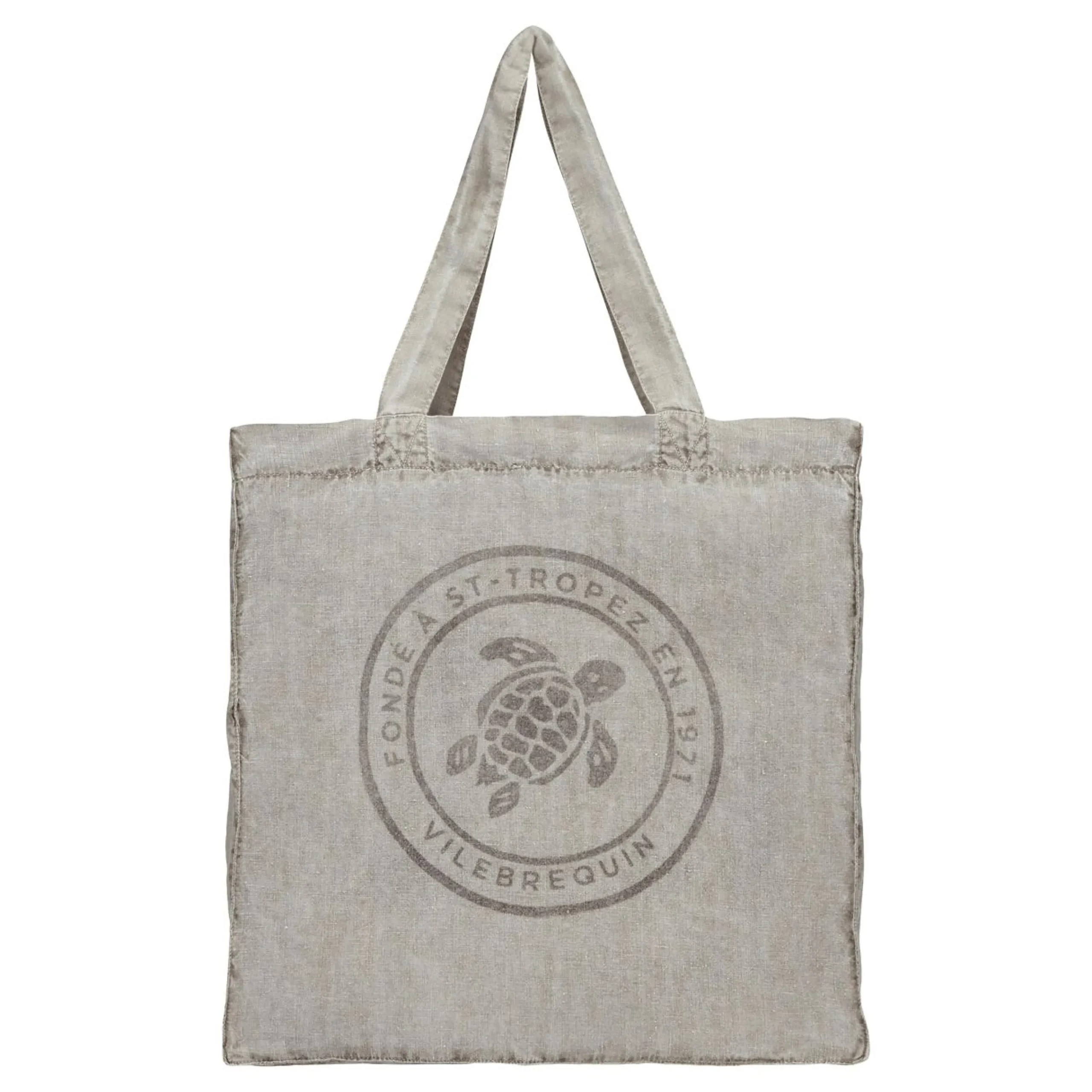Homme Vilebrequin Sacs De Plage Et Pochettes^Tote Bag En Lin Imprime Tortue Teinture Minerale